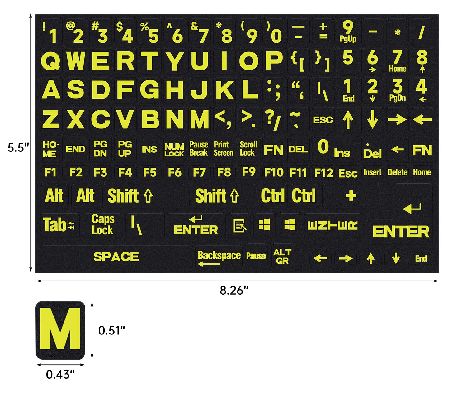 2Pcs Full Set English Keyboard Stickers Large Letters   Keyboard Letter Replacement Stickers For Laptop Pc Computer, Matte Engli