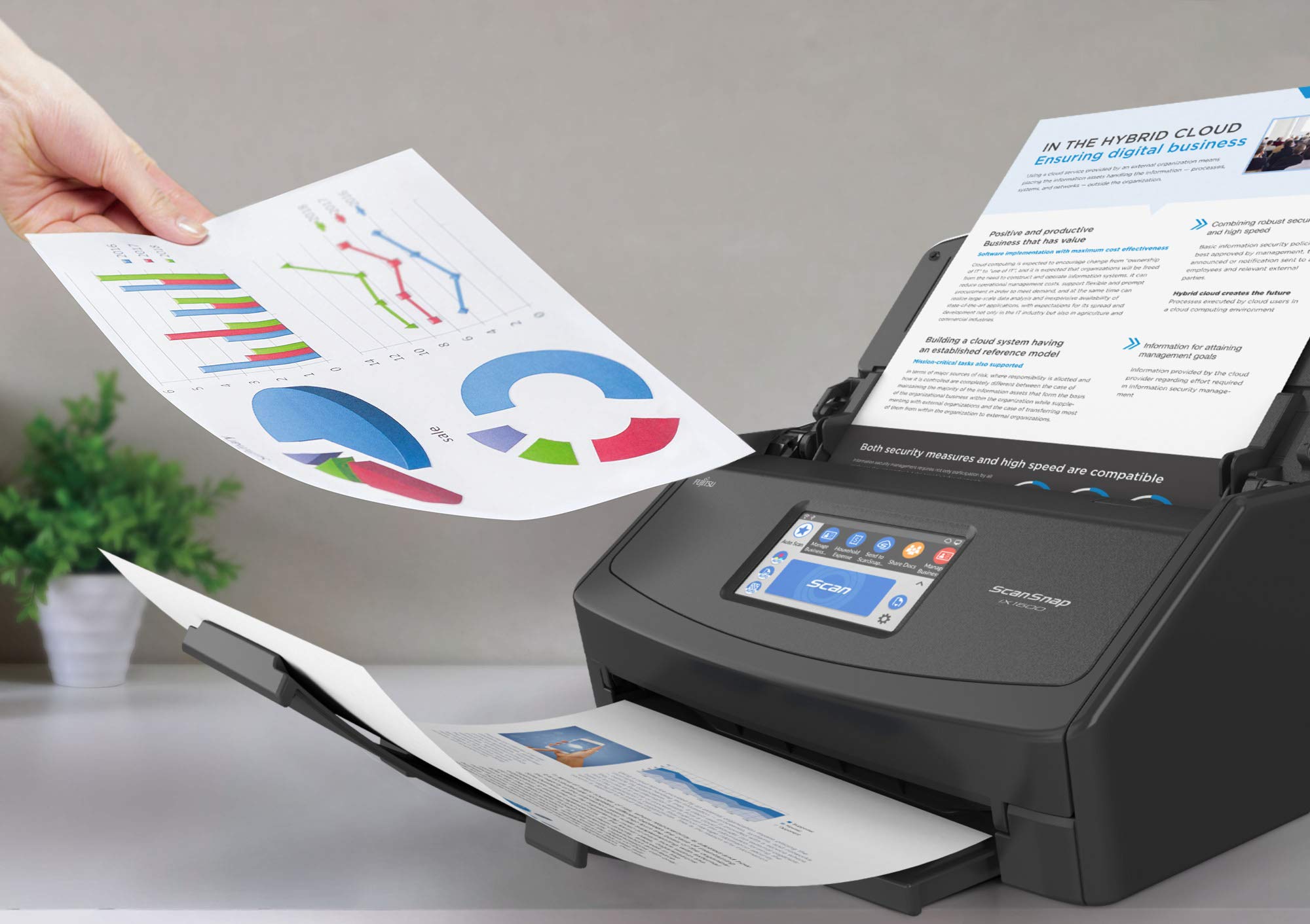 Fujitsu Scansnap Ix1500 Color Duplex Document Scanner With Touch Screen For Mac Or Pc, Black (2018 Release)