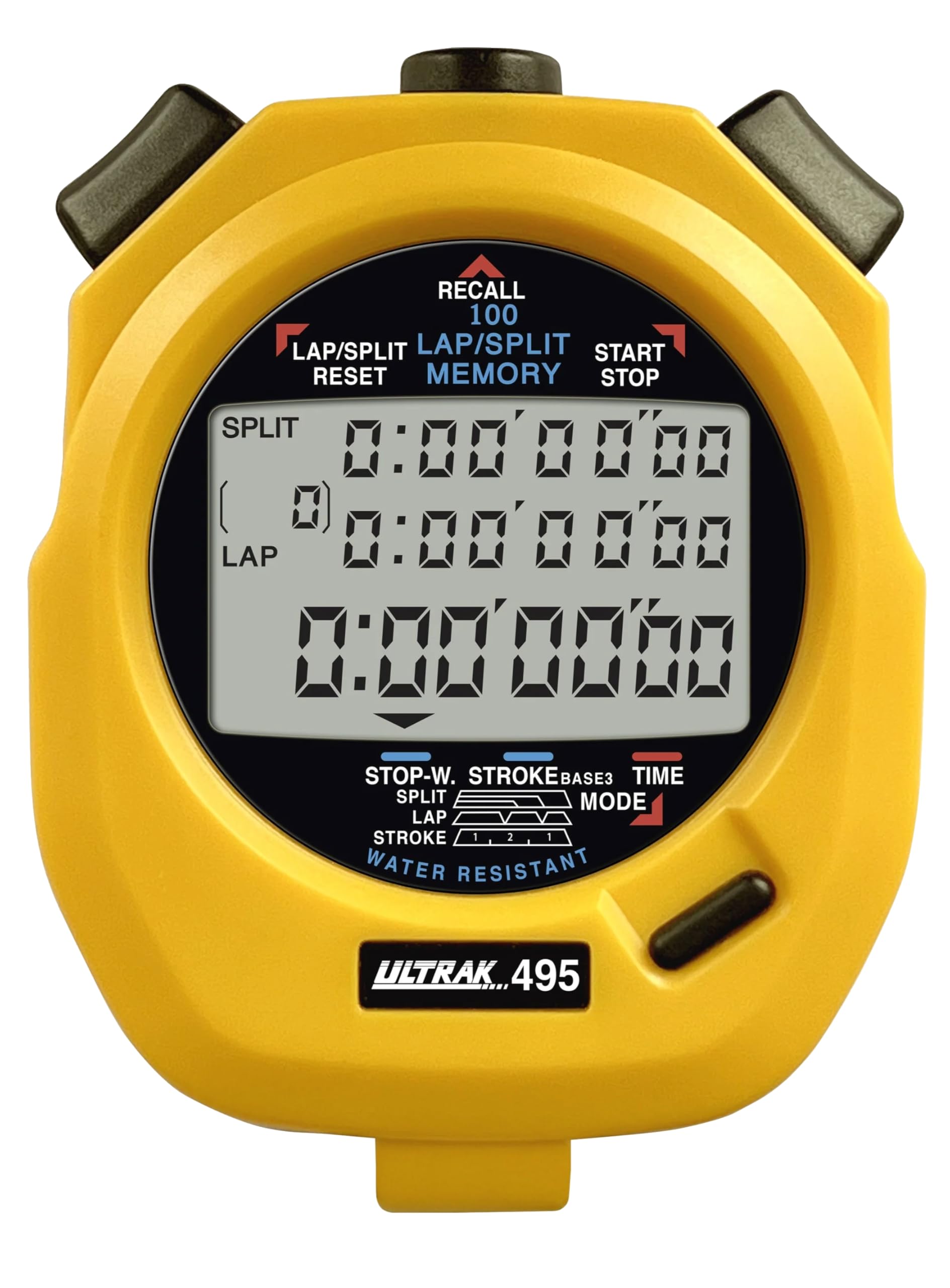 Ultrak 100 Lap Memory Timer, Yellow