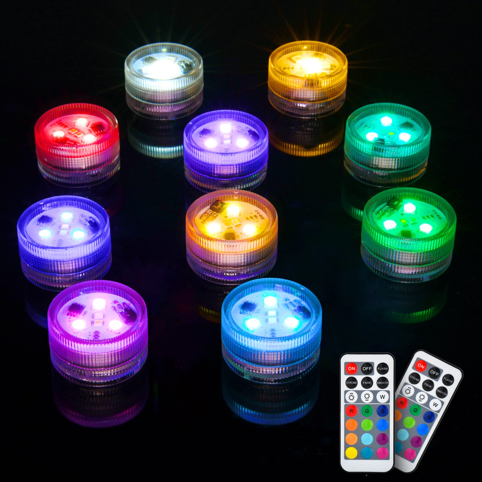 Mini Submersible Led Tea Lights   Waterproof Flameless Led Lights Battery Powered, Small Led Candle Light For Halloween Pumpkin,