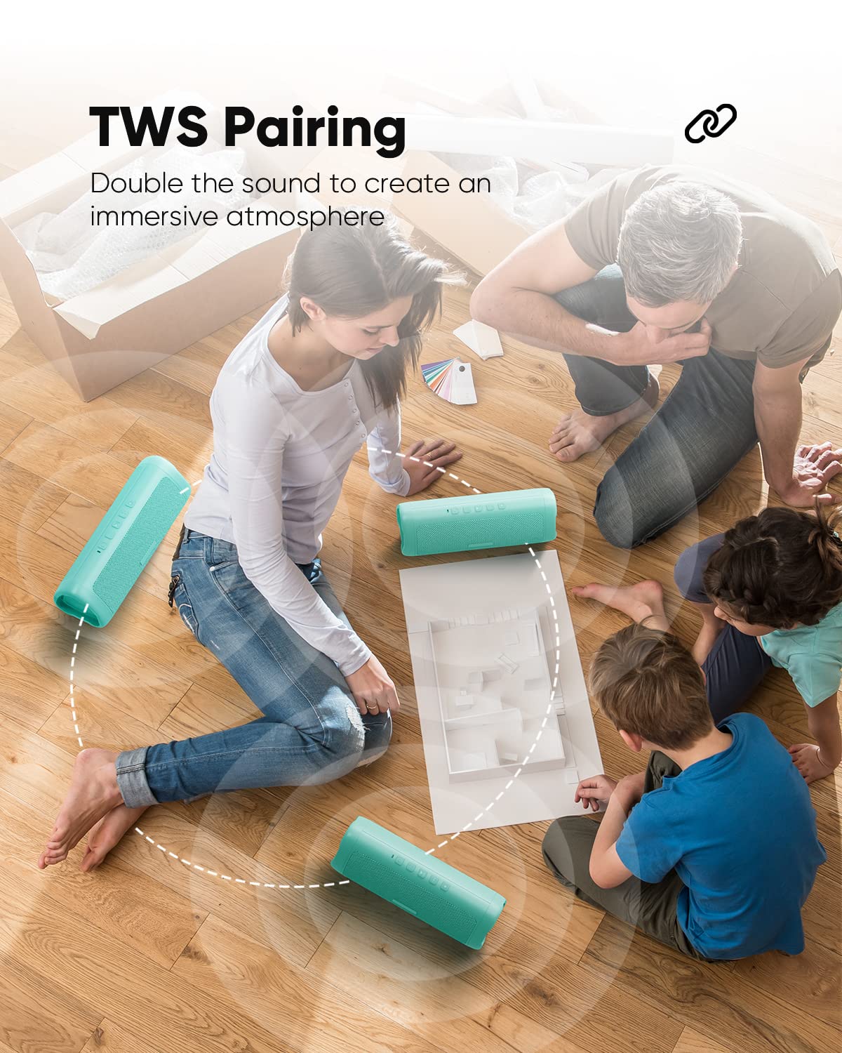 Ipx5 Waterproof Bluetooth Speaker With 24H Playtime   For Home/Outdoor/Beach