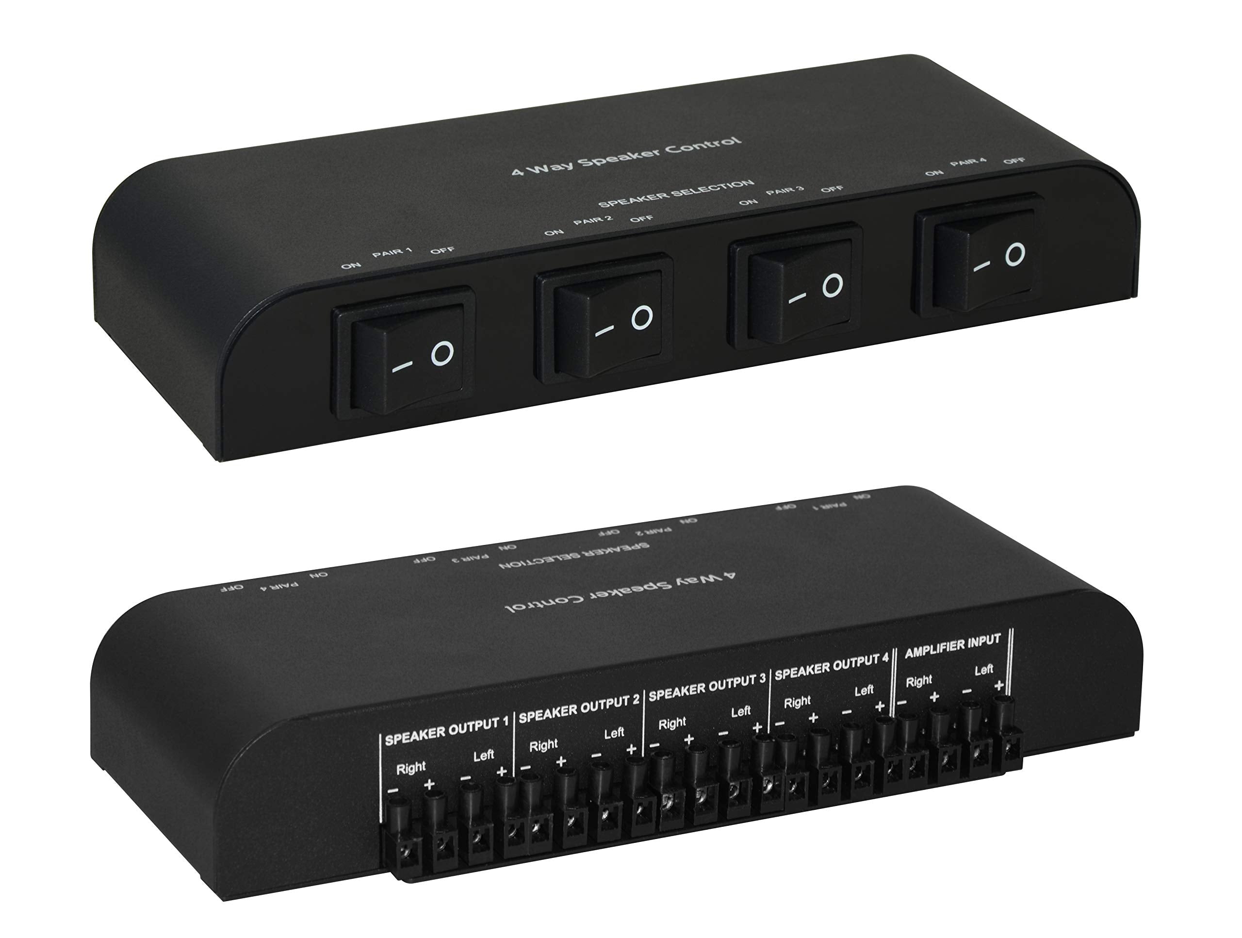 Xtrempro 61051 2 Or 4 Way Speaker Switch, 1 In 2 Out Or 1 In 4 Out Way Pair Stereo Speaker Selector W/Screw Type Connections Met