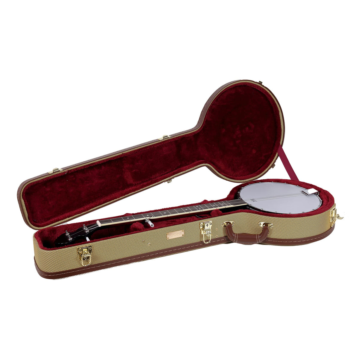 Crossrock Wood Case For 12.5'' Openback Banjos-Vinyl Tweed (Crw620Objtw)