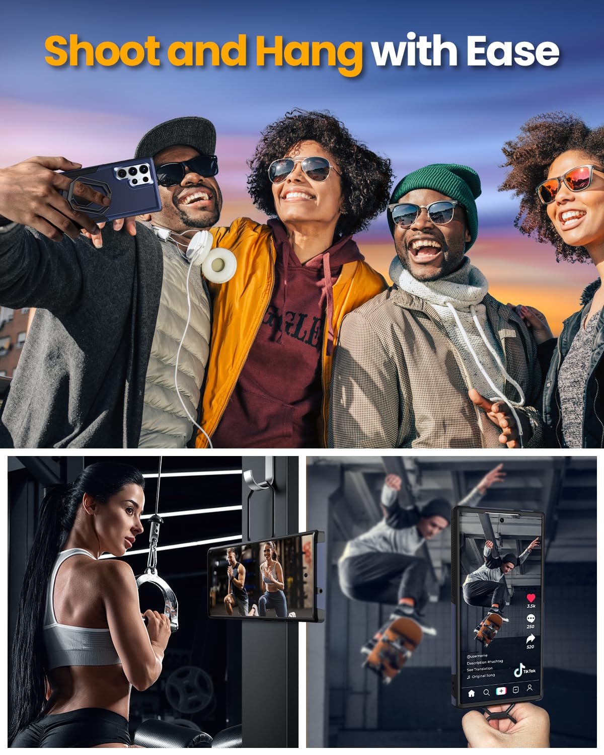 Shields Up For Samsung Galaxy S22 Ultra Case With Stand (Two-Way Stand), Galaxy S22 Ultra Phone Case With Double Ring Holder, He