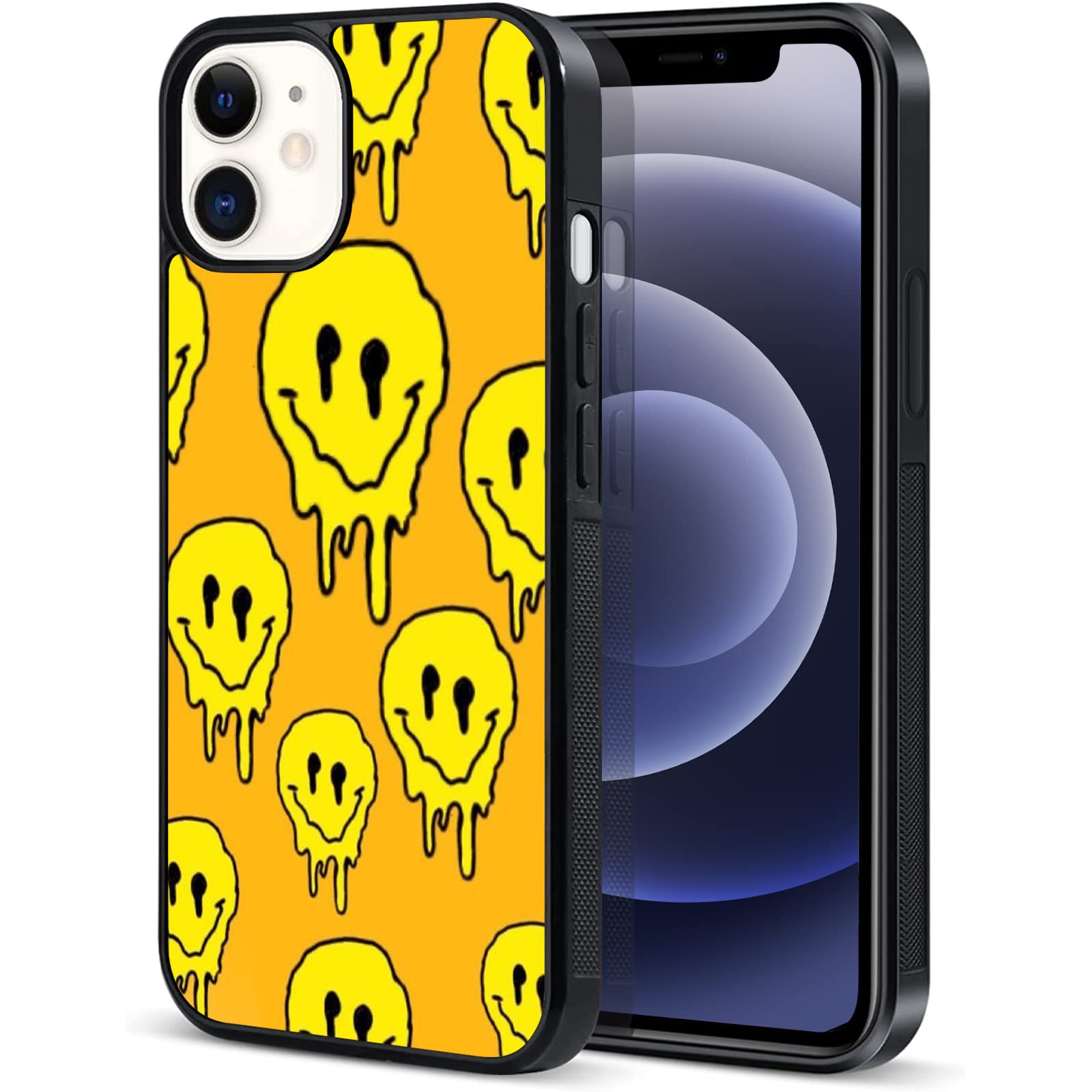 Unnkine Happy Face Case For Iphone 13 Pro Max Girls Women Lovely Face Hippie Indie Design Soft Tpu Hard Back Shockproof Anti Scr
