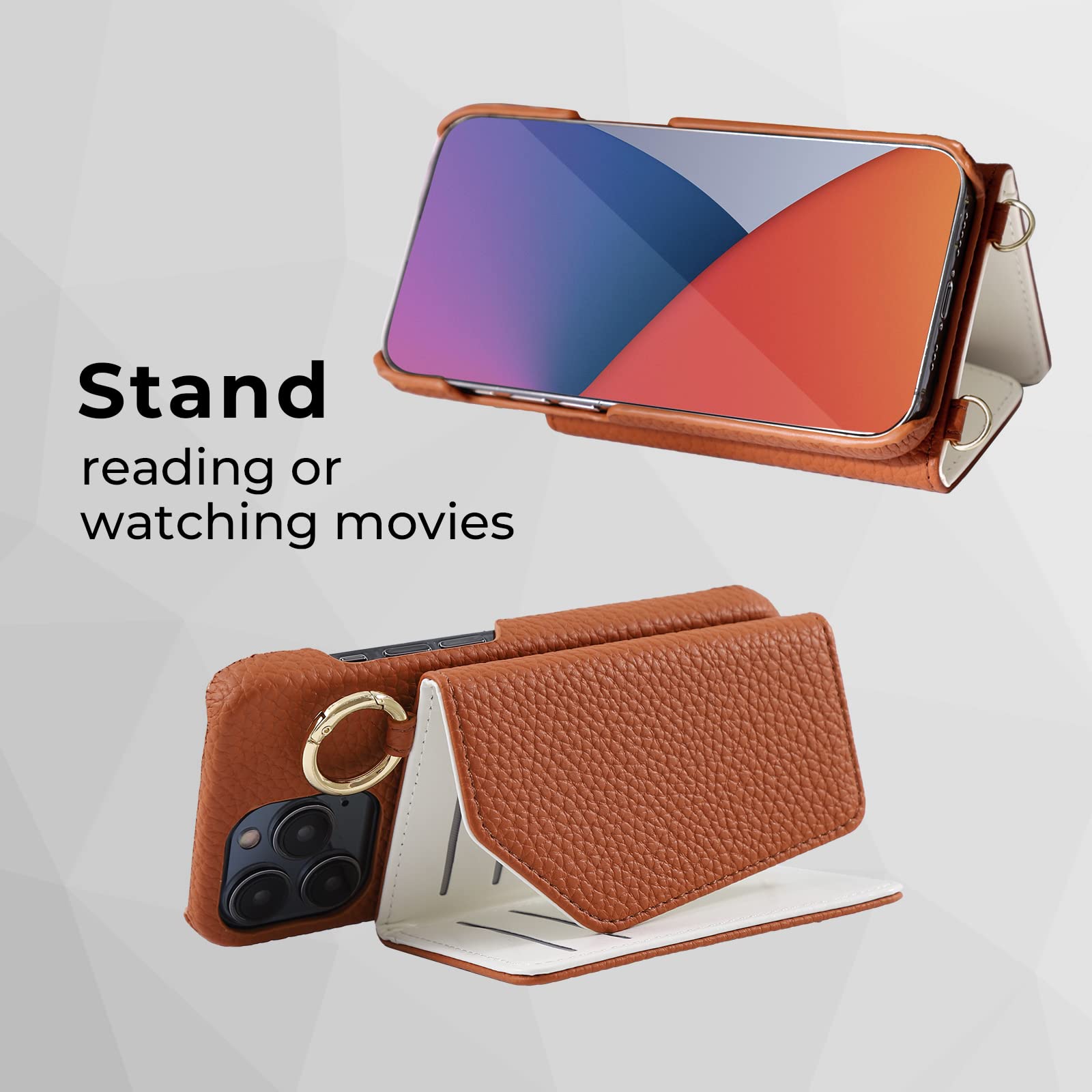 Handodo Wallet Case Compatible Iphone 13 Pro,Women Vegan Leather Detachable Crossbody Phone Case With Rfid Blocking Card Holder