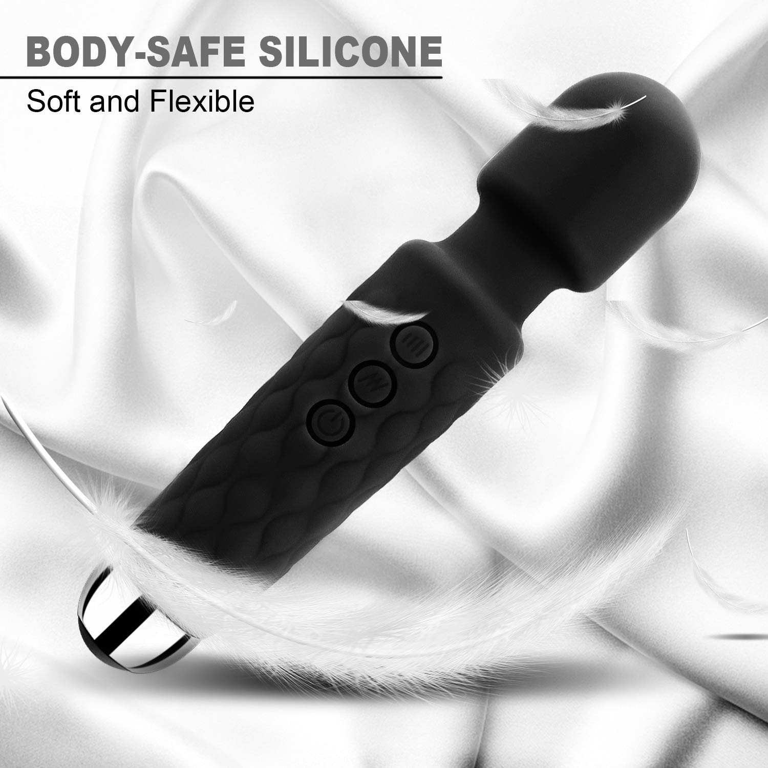 Cordless Wand Massger, Bolly Powerful Personal Massagers For Women With Multi Speeds For Therapeutic Muscle Aches And Sports Rec