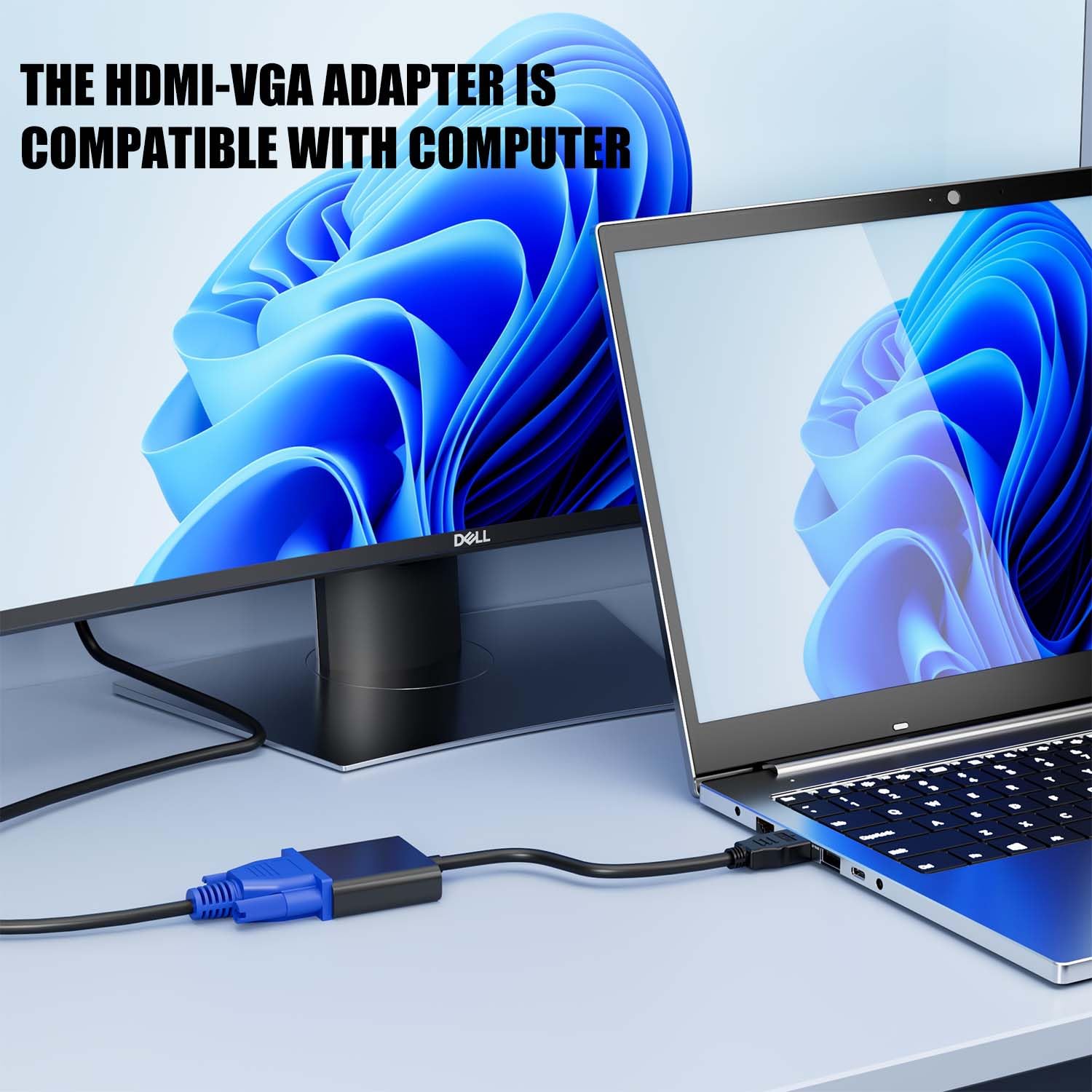 Panpeo Hdmi To Vga, Gold Plated Hdmi To Vga Adapter (Male To Female) Contain 3.5Mm Audio Port And Power Supply Port Computer, De