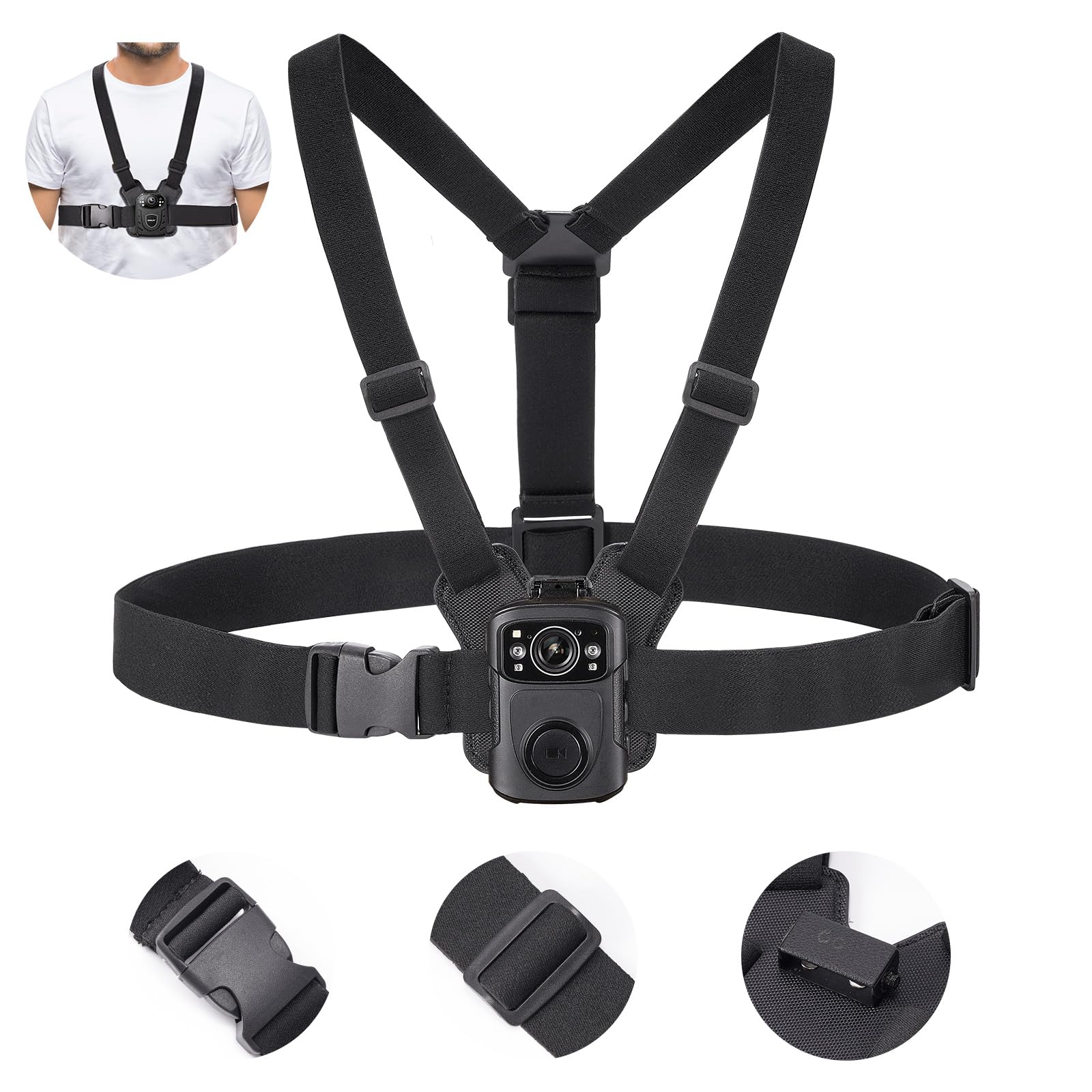 Boblov Dual Shoulder Mount, Body Worn Camera Vest Mount, For All Brand Body Camera, Wearable Body Camera Mount With Adjust Board