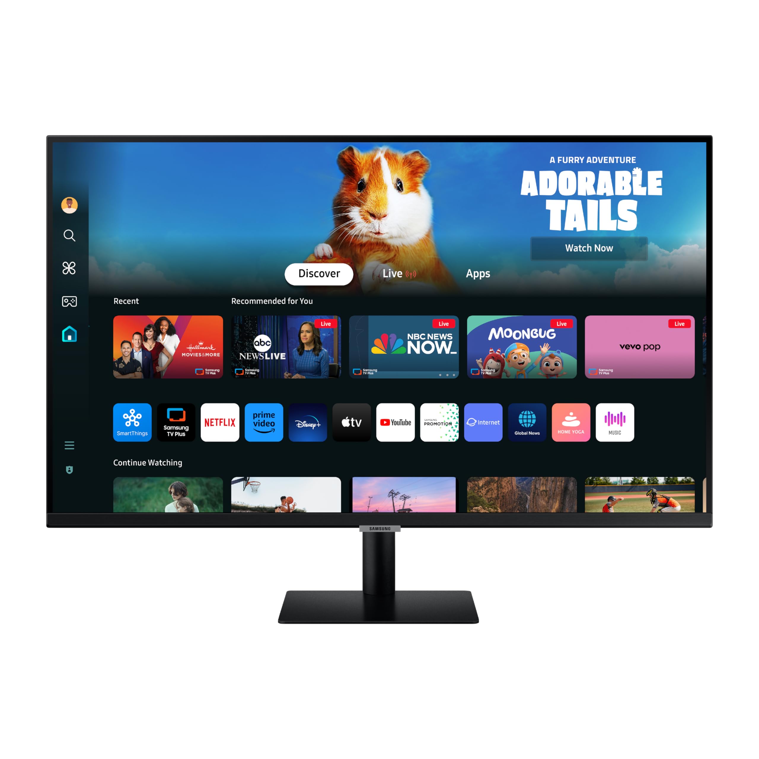 SAMSUNG 32Inch M5 (M50D) Series FHD Smart Monitor with Streaming TV, Speakers, HDR10, Gaming Hub, Multiple Ports, Workout Track