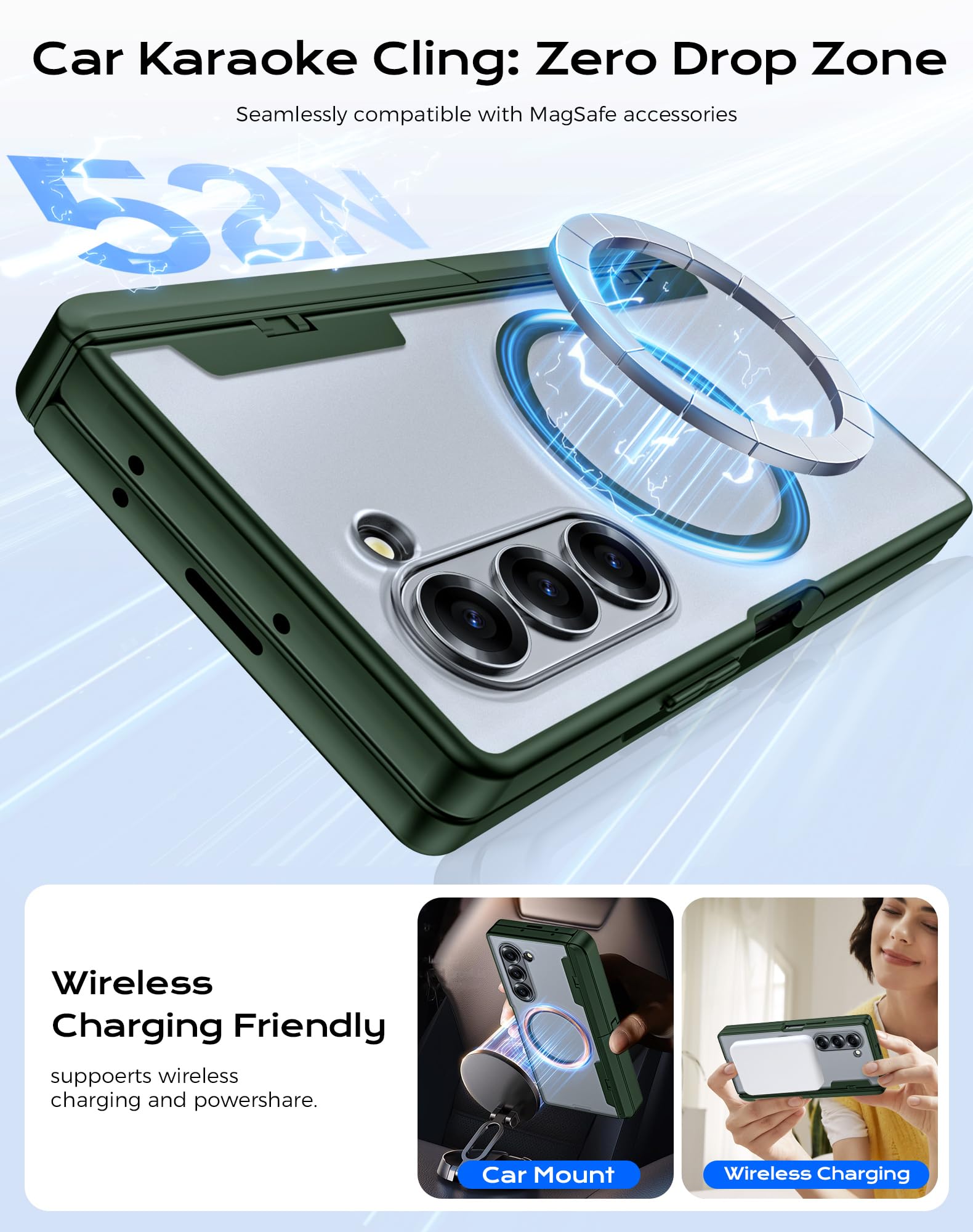 Spugan For Samsung Galaxy Z Fold 6 Case With S Pen Holder, [Compatible With Magsafe] [Hidden Kickstand] [Privacy Screen Protecti