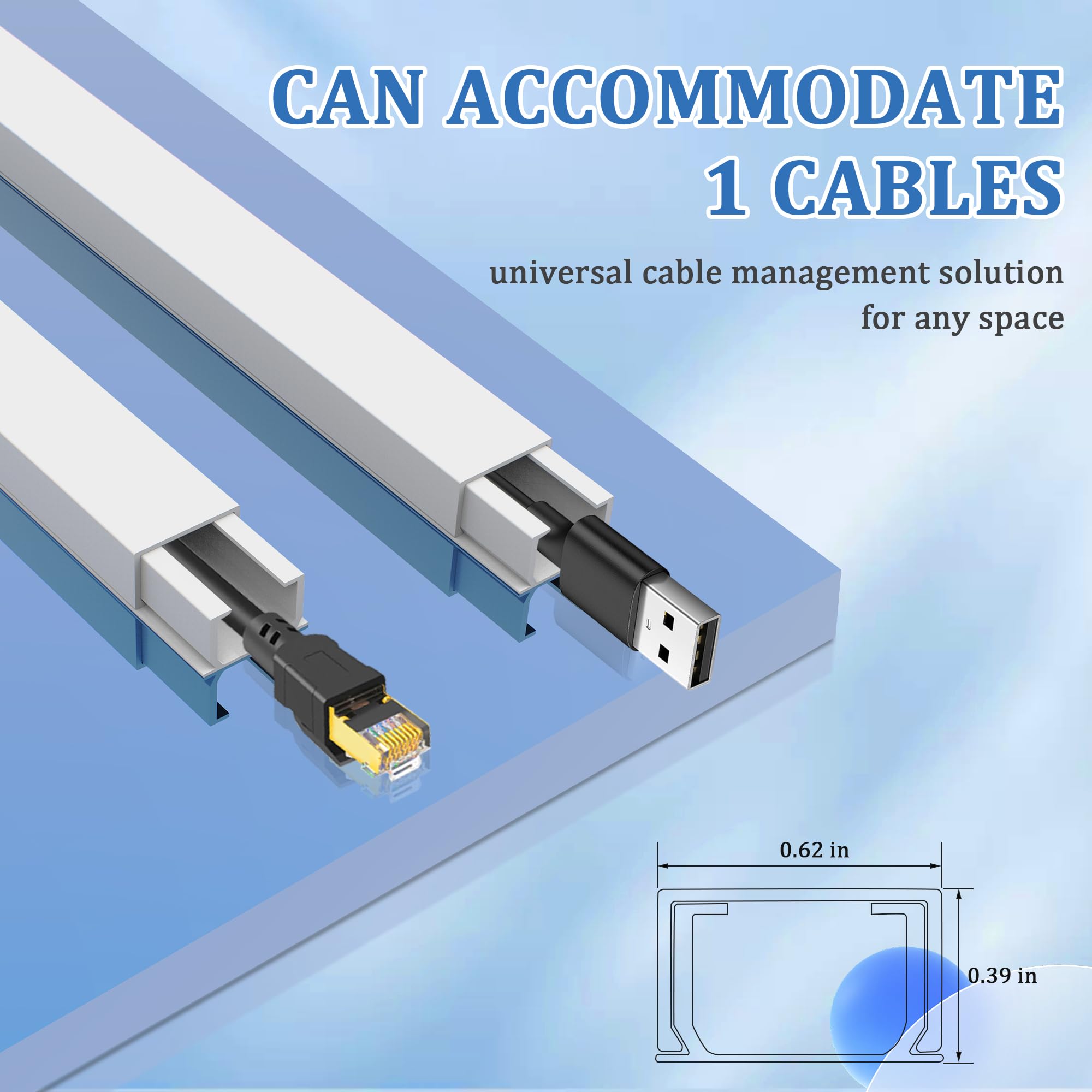 Small Wire Covers On Wall   One Cord Channel Cable Management System   Cable Cover On Wall For Home And Office, 8 Pack 125 Inch,