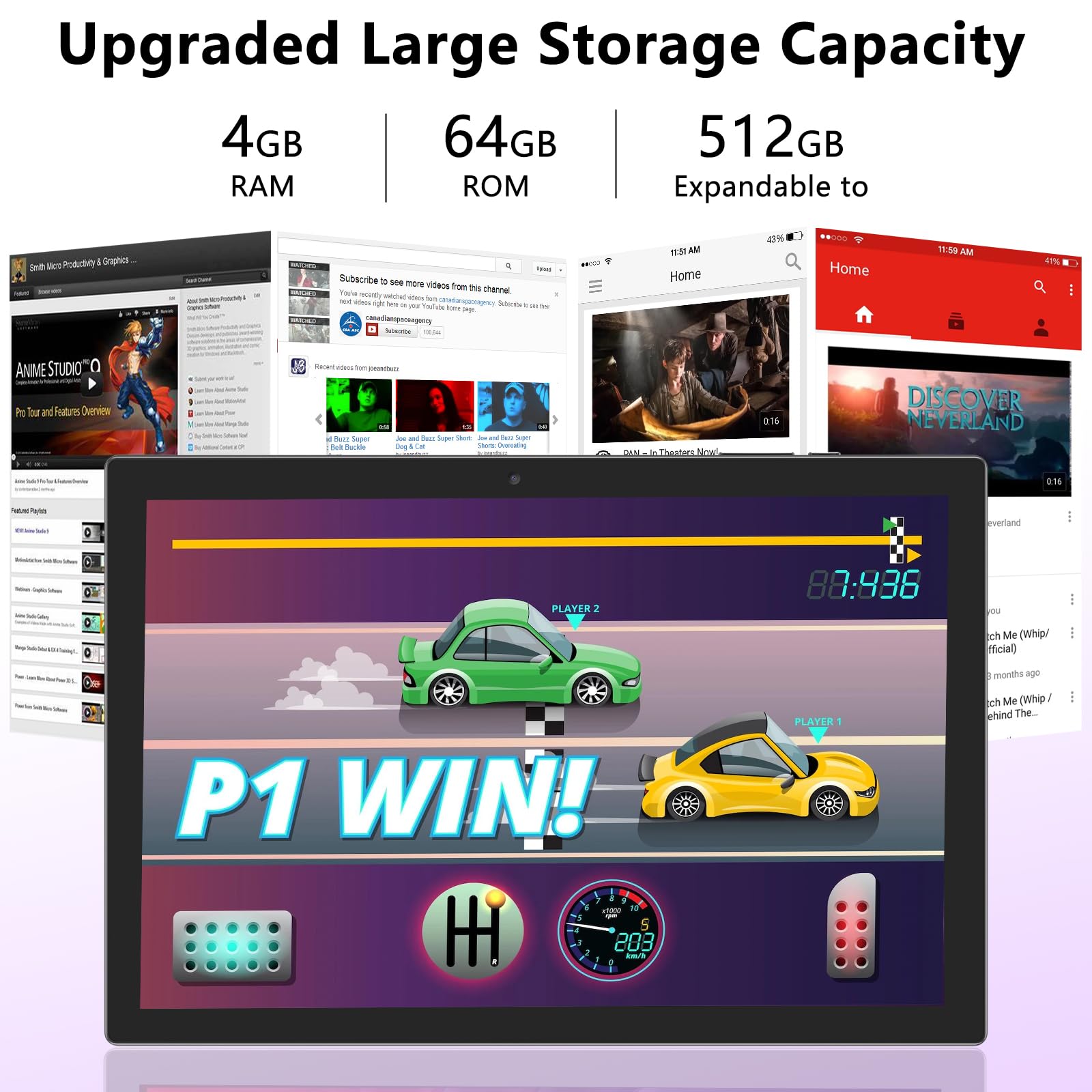 10 Inch Android 12 Tablet With Keyboard, 2 In 1 Tablets Set Include Case Mouse Stylus Film, 4Gb Ram+64Gb Rom, Quad Core 10.1'' T