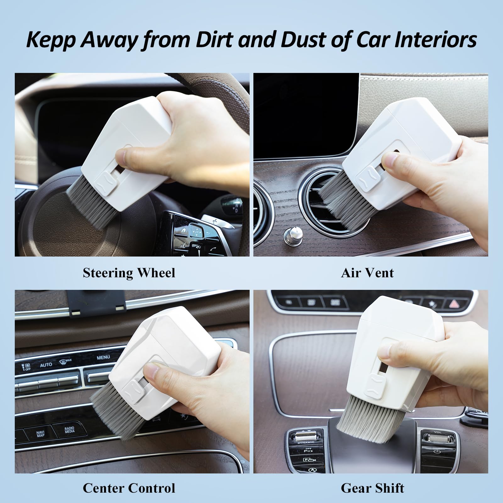 Keyboard Brush, Portable Keyboard Cleaner Soft Bristle Cleaning Brush, Safe Streak-Free Phone Screen Cleaner, Retractable Laptop