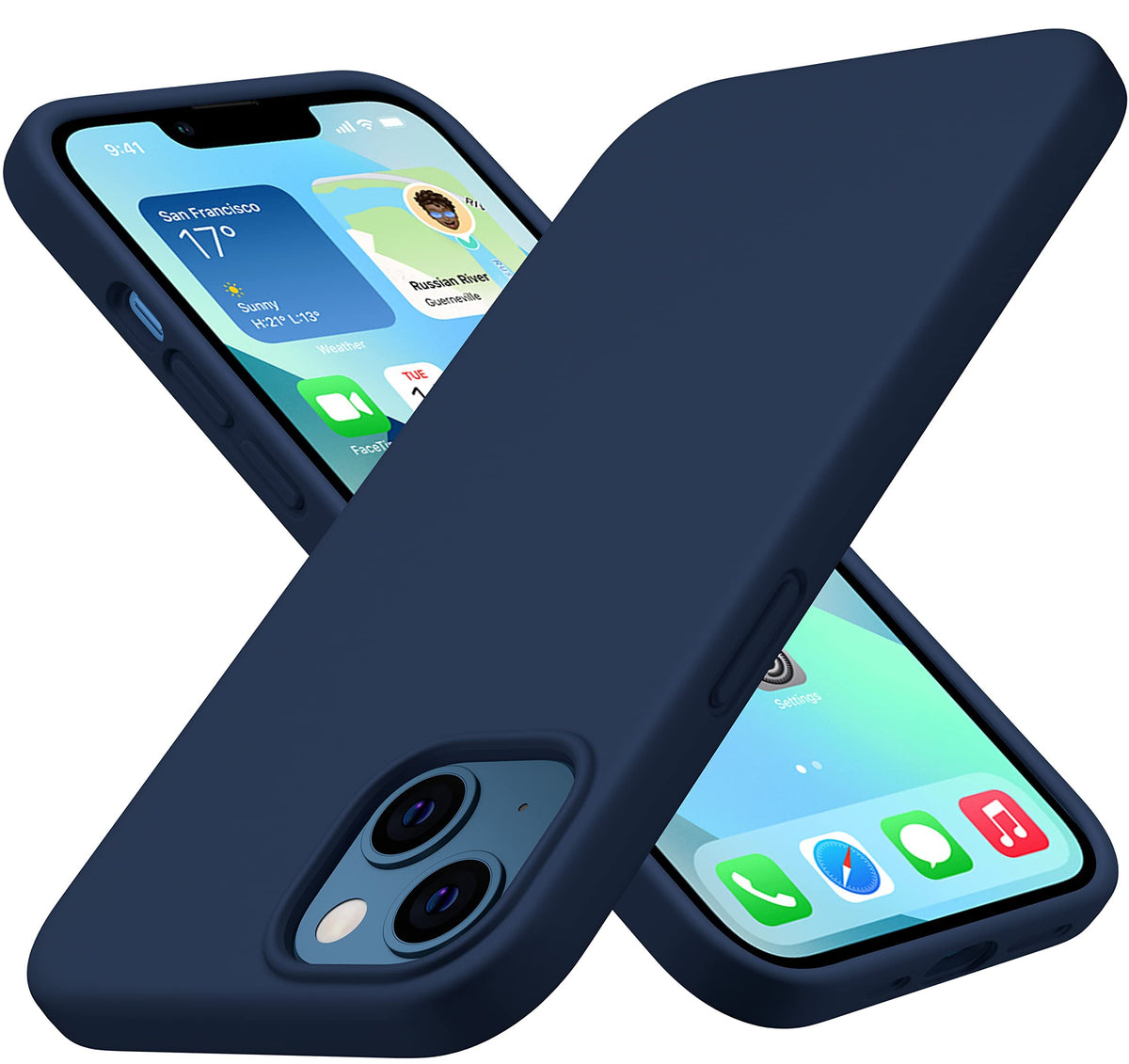 Cellever 2023 Upgraded Silicone Case For Iphone 13 Ultra Slim Enhanced Drop Protection] Shockproof Phone Cover With Soft Microfi