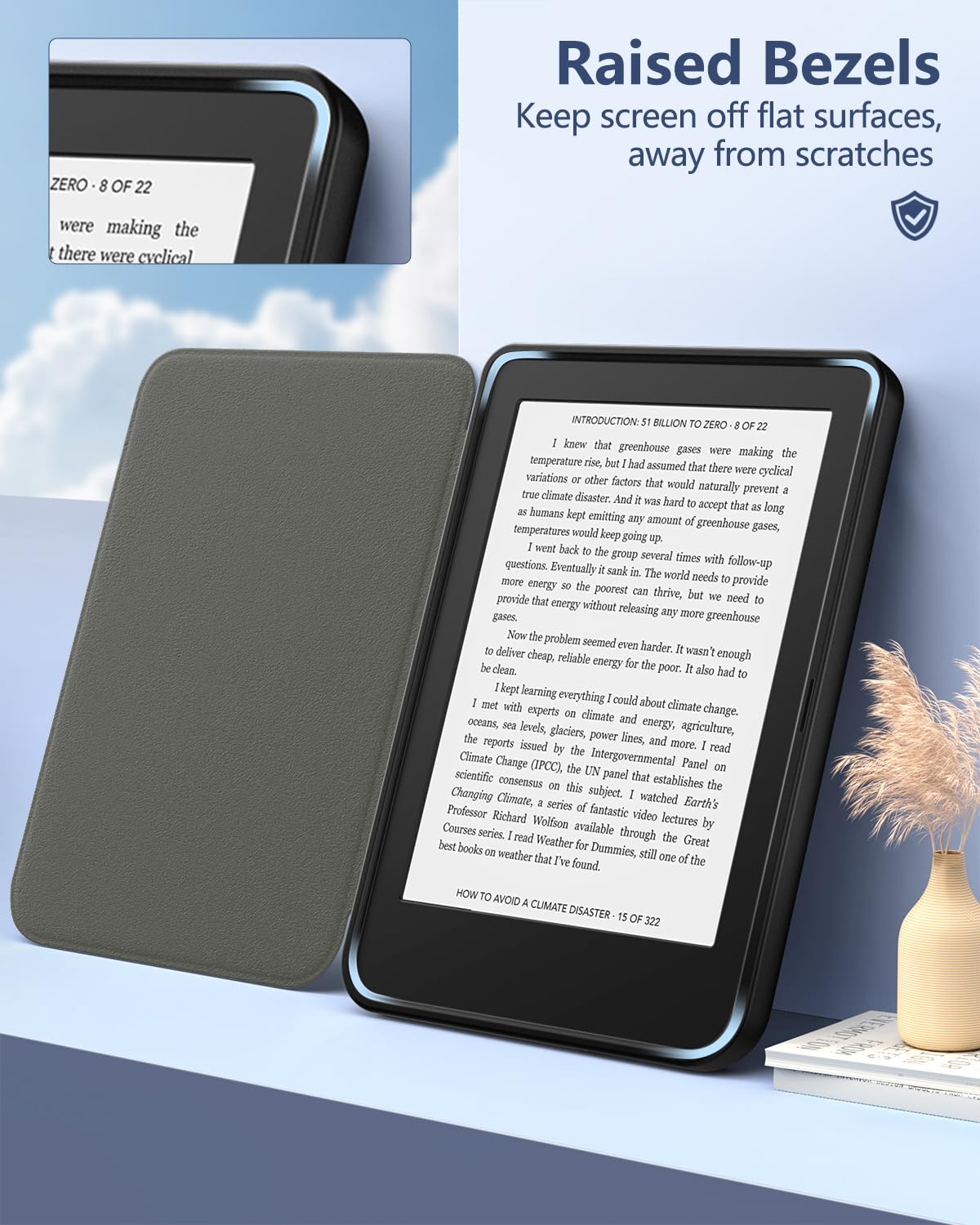 MoKo Case for Kobo Clara BW/Clara Colour/Clara 2E 6', Ultra Slim Lightweight with Auto Wake/Sleep Cover Folio Case for Kobo Clara BW/Clara Colour 6' 2024, Flowers