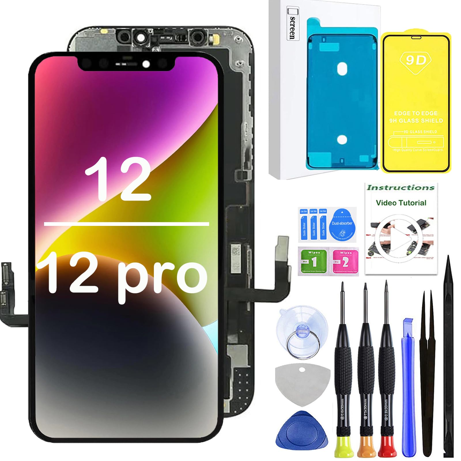 Leafe For Iphone 12/12 Pro Screen Replacement,Full Hd Lcd Screen Assembly,Compatible With Iphone 12/12 Pro Screen Replacement 6.