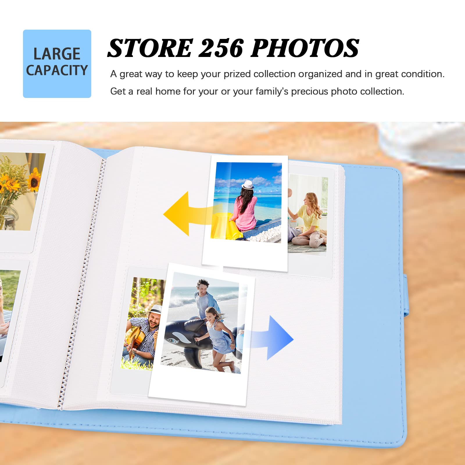 256 Pockets Photo Album For Kodak Mini Shot,Kodak Mini Shot 2 Retro Instant Camera,2X3 Photo Paper (2.1'X3.4') (Blue)