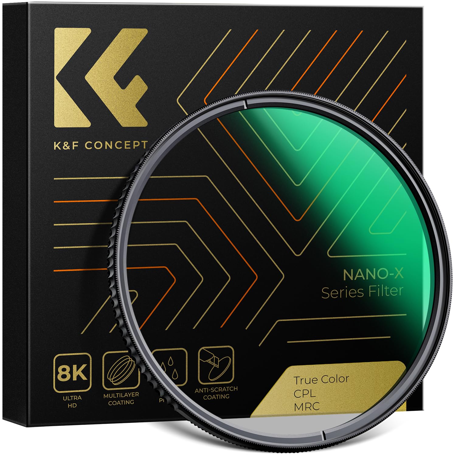 K&F Concept 37Mm True Color Polarizer Lens Filter Circular Polarizing Filter For Camera Lens With 28 Multi Coated (Nano X Series