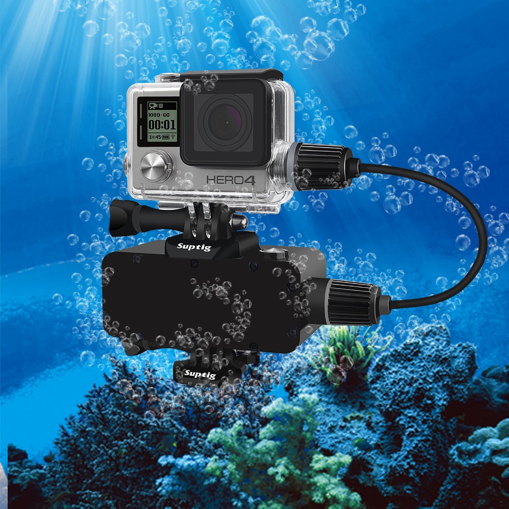Suptig Housing Rechargeable Waterproof Housing For Gopro Hero 4 Hero 3+ Hero 3 Outside Action Camera For Underwater Charge Use