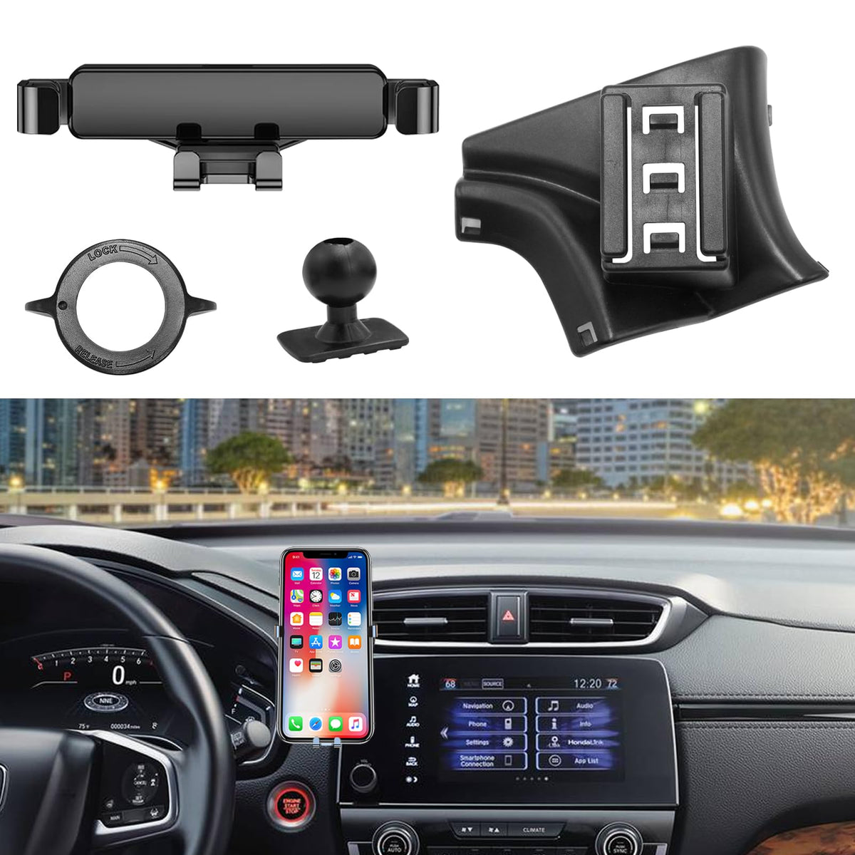 Apeser Compatible With 2017-2021 Honda Crv Car Air Vent Phone Holder Mount,For 5Th Gen Crv Air Vent Phone Mount Holder Anti-Shak