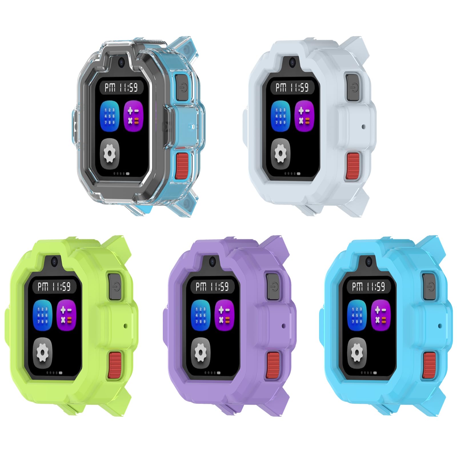 Case Cover For Ticktalk 5 Kids Smart Watch, Soft Tpu Bumper Case For Tick Talk 5 Watch Accessories (5-Pack)
