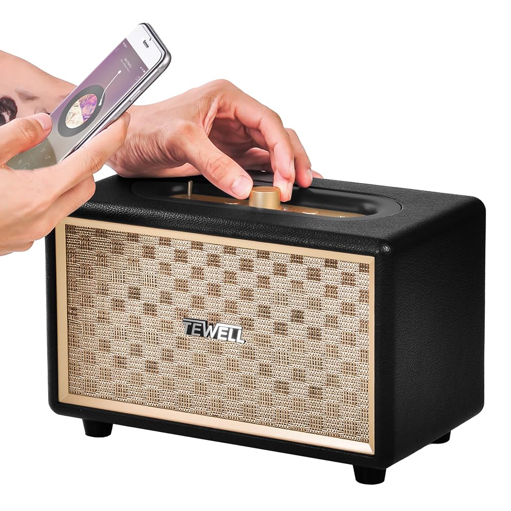 Home Speaker With Premium Audio | Rich Bass, Rotary Dial For Volume Control | Toggle Switch, Wireless Bluetooth & 3.5Mm Aux Inpu