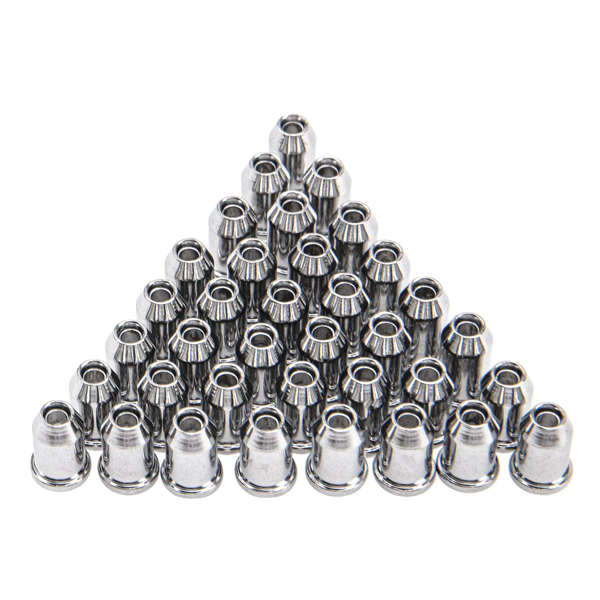36Pcs Yootones Metal Guitar Ferrules Through Body String Mounting Ferrules Compatible With Guitar Replacement (Silver)