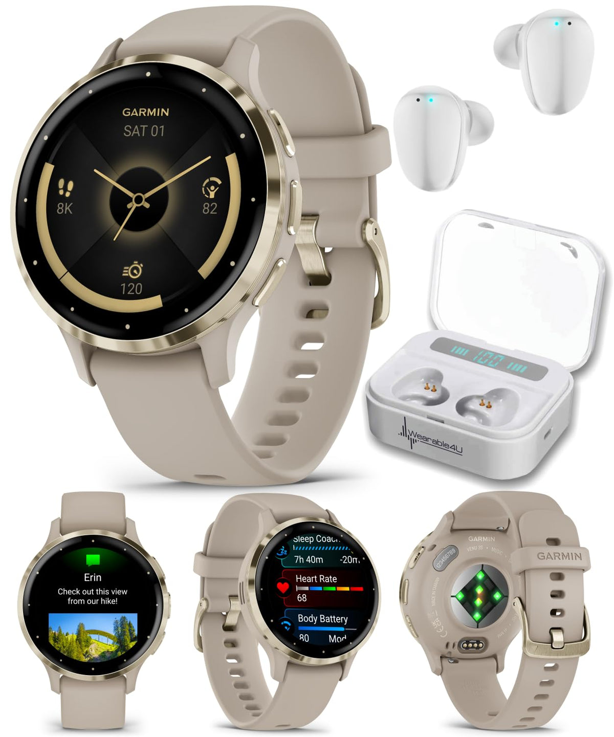 Wearable4U Garmin Venu 3S Gps Smartwatch Amoled Display 41Mm Watch, Advanced Wellnes And Fitness Features, Up To 10 Days Of Batt