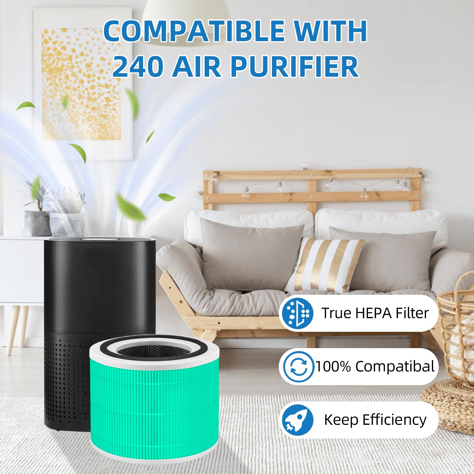 Appliancemates 14 True Hepa Toxin Absorber Replacement Filter For Puro Air 240 Air Purifier, 3 In 1 True Hepa, Grade True Hp 14