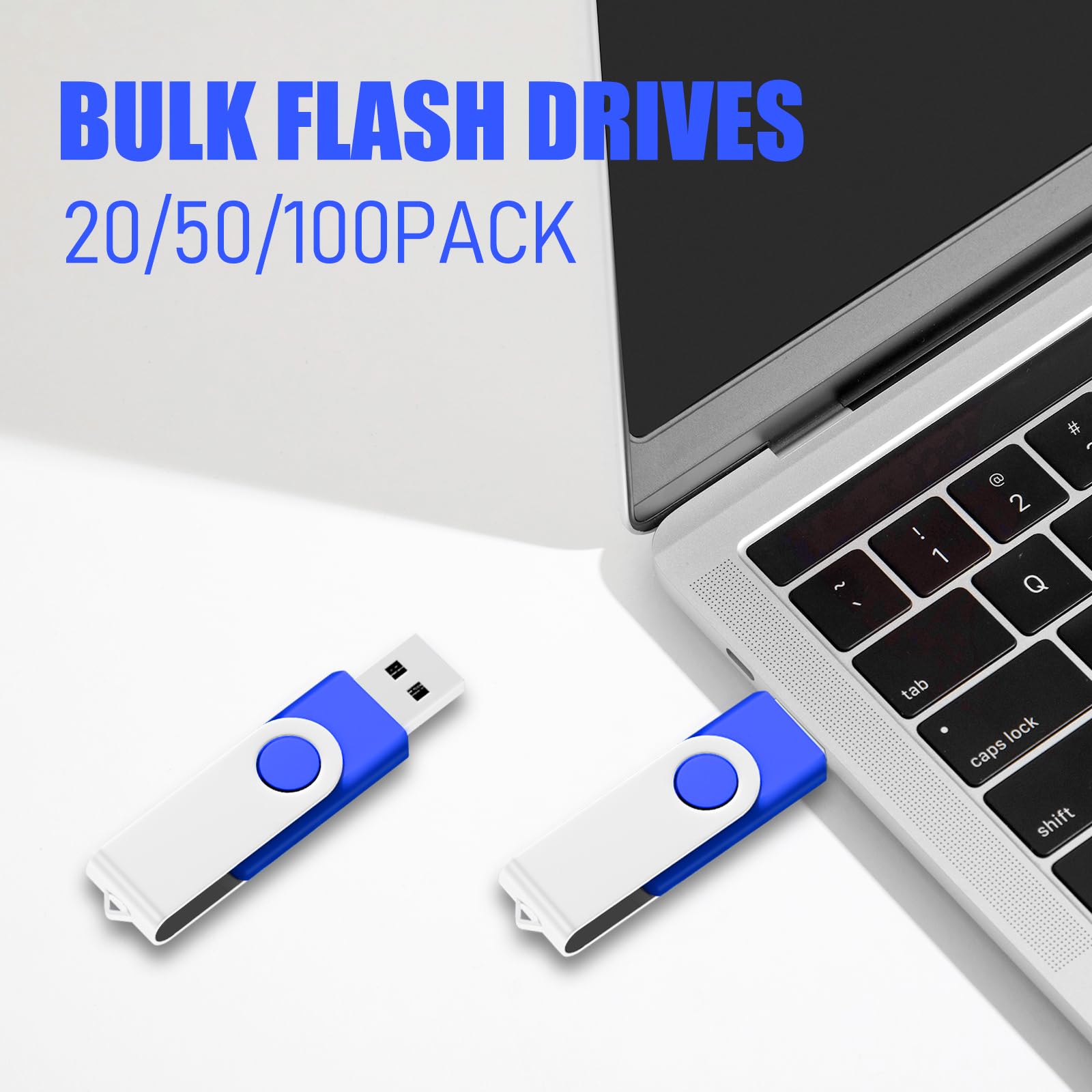 128Mb Bulk Flash Drives 100 Pack Eastbull Usb 2.0 Flash Drives Pack Thumb Drives Bulk Usb Drive Bulk For Storage (Blue 100Units)