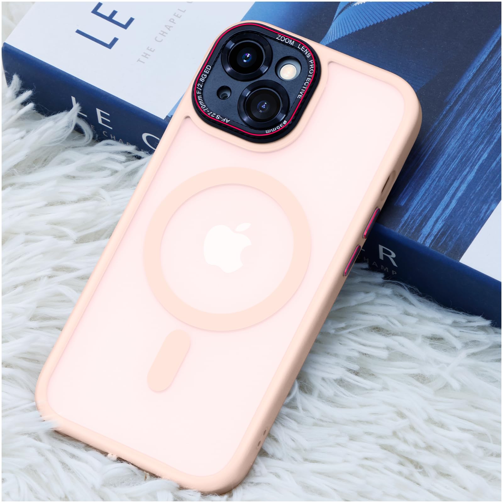 Jueshituo For Iphone 15 Case With Integrated Camera Lens Protection, [Tailored For Magsafe] [Mil Grade Shockproof Defense] Trans