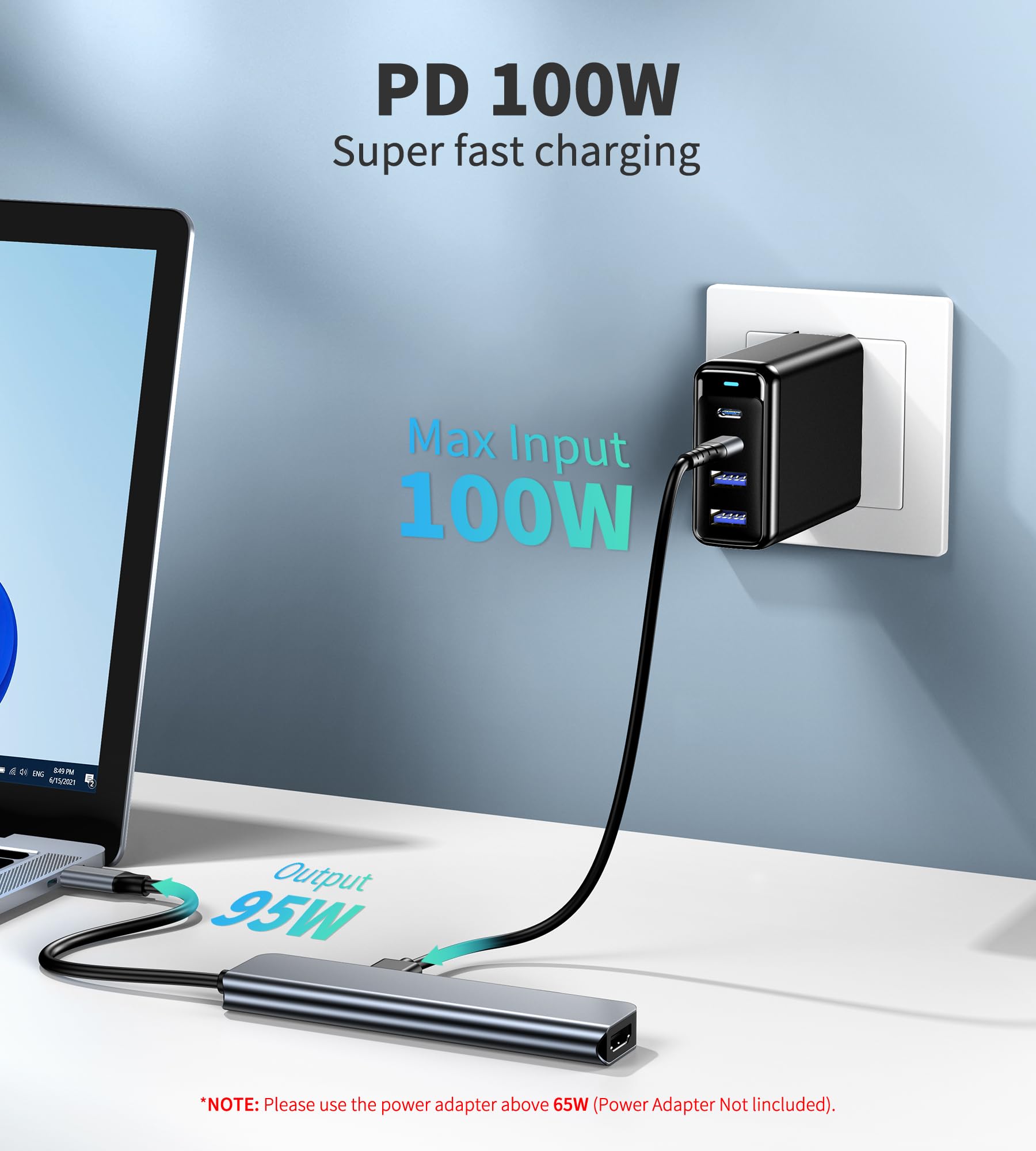 Upgrade Your Workstation With 7 In 1 Usb C Hub Docking Station   4K@60Hz Hdmi, Sd Tf Card Reader, 100W Pd, Usb A 3.0/2.0 Ports
