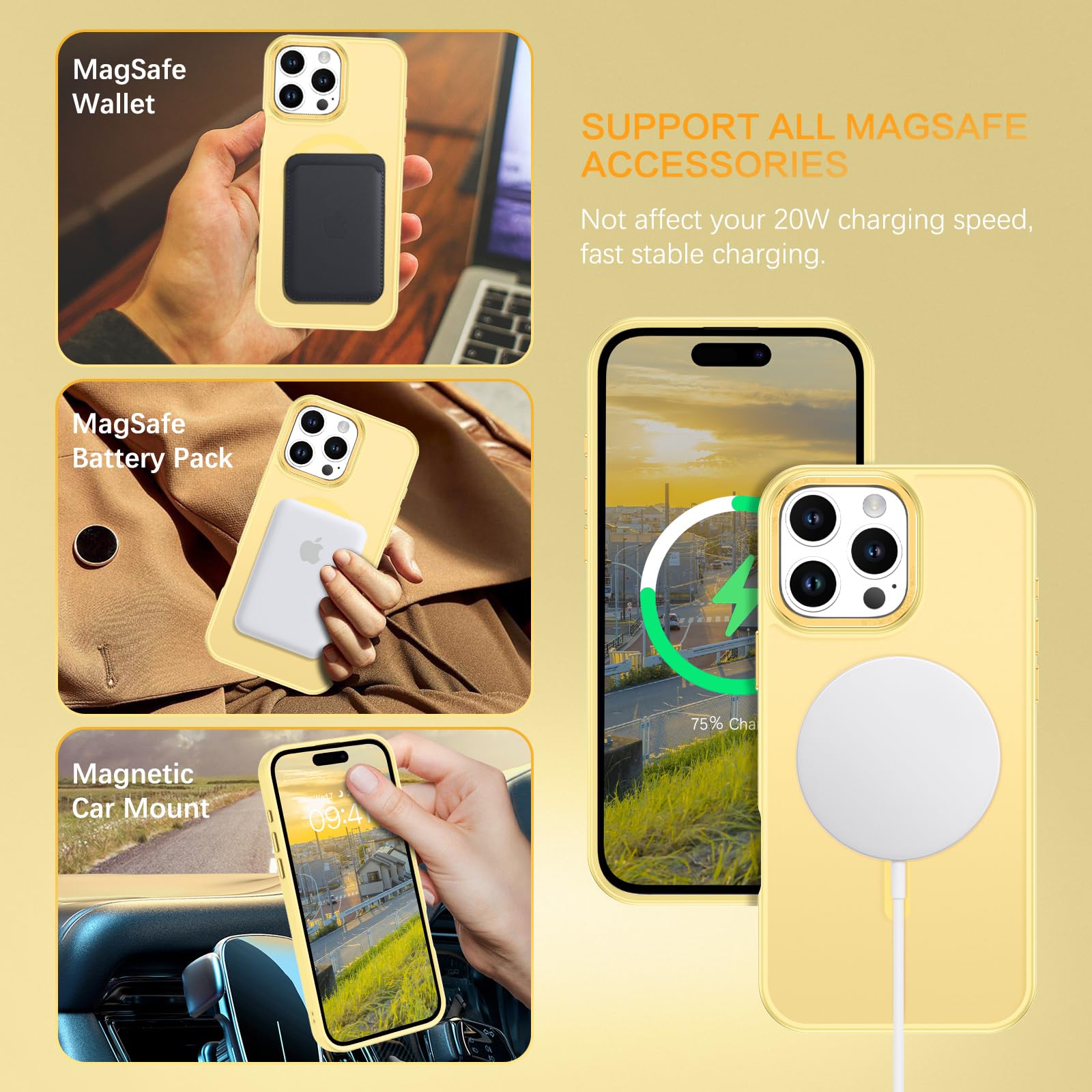 Bentoben For Iphone 16 Pro Max Phone Case, Phone Case Iphone 16 Pro Max Magnetic Case [Compatible With Mag Safe] Translucent Mat