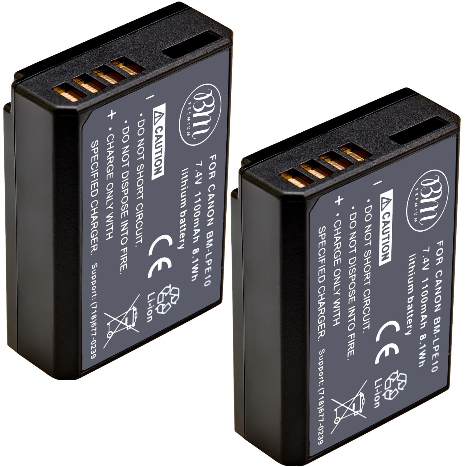 BM Premium 2 Pack of LP E10 Batteries for Canon EOS Rebel T3, T5, T6, T7, T100, Kiss X50, Kiss X70, EOS 1100D, EOS 1200D, EOS 1300D, EOS 2000D, EOS 4000D Digital Camera