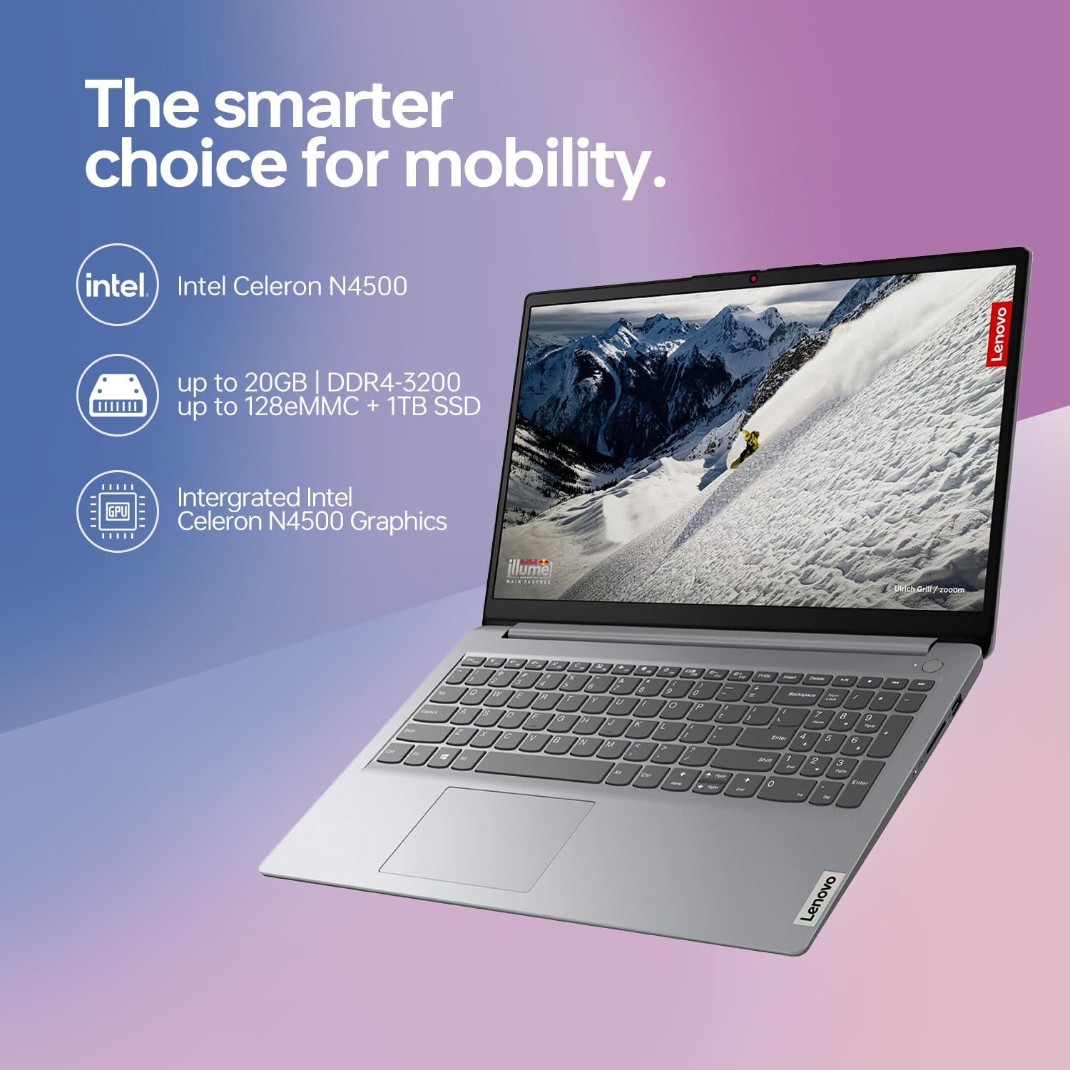 Lenovo Ideapad High-Performance Laptop, 15.6 Fhd, Intel Celeron N4500, 8Gb Ram, 128Gb Emmc+128Gb Ssd, Wi-Fi 6, Windows 11 Home,