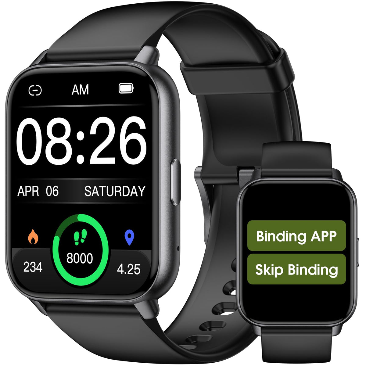 Eurans Smart Watch No App/Phone Required, Long Battery Life Fitness Tracker Watch, Large Hd Screen, Waterproof Activity Tracker 