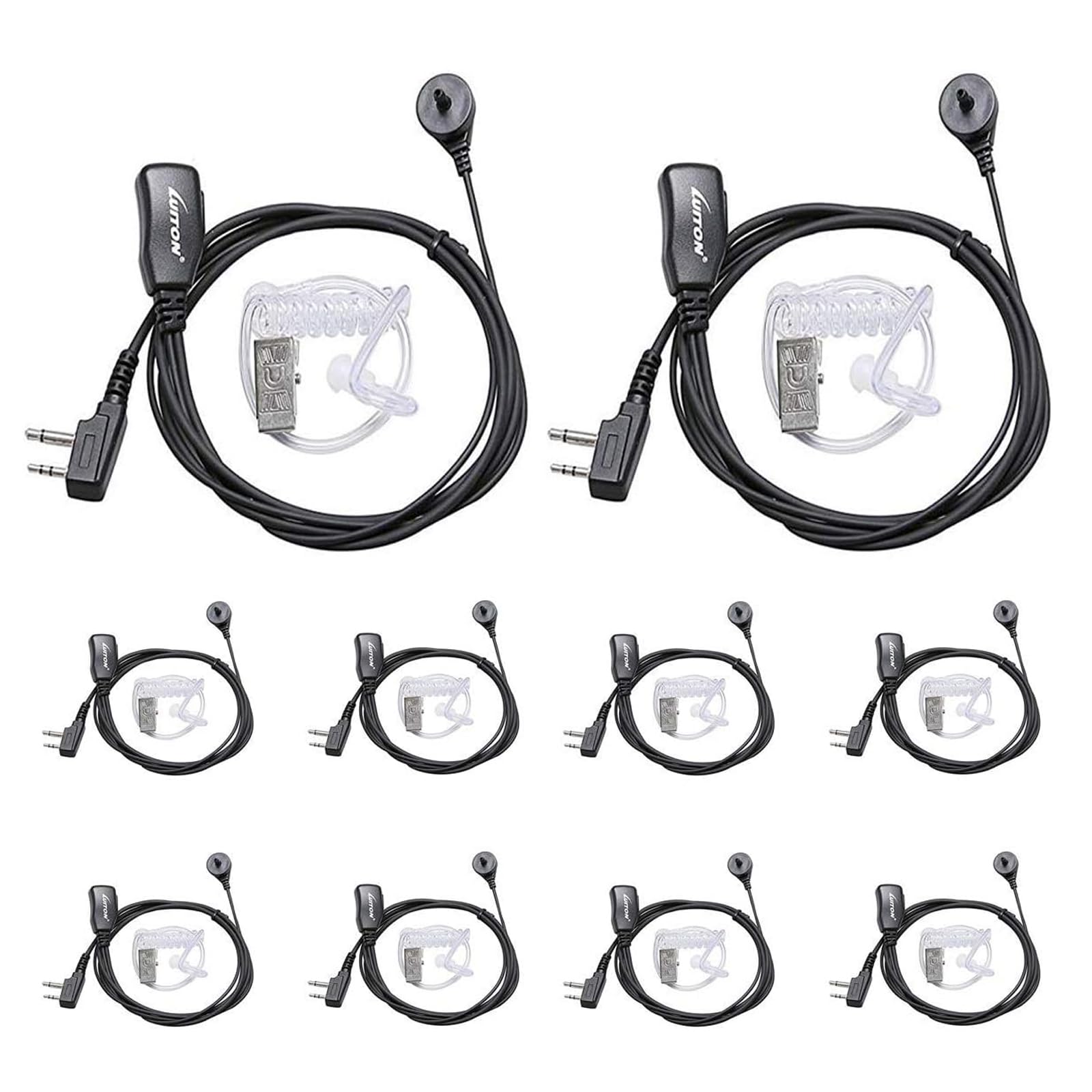 Headsets For Midland Walkie Talkies Midland Earpieces With Mic Security Headsets For Midland Two Way Radios Compatible With Midland Gxt1000Vp4 Lxt600Vp3 Gxt1050Vp4 Gxt1000Xb Lxt500Vp3 Etc (10 Pack)