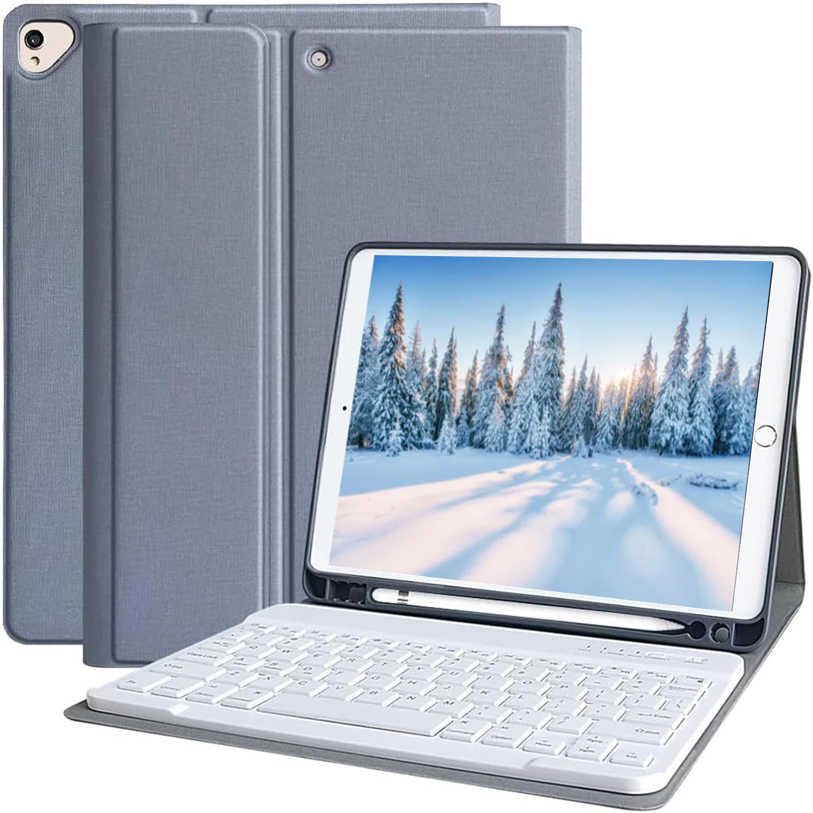 Kbcase Keyboard Case For Ipad 9Th/8Th/7Th Generation 2021/2020/2019, Compatible With Ipad Air 3/Pro 10.5, Detachable Bluetooth K