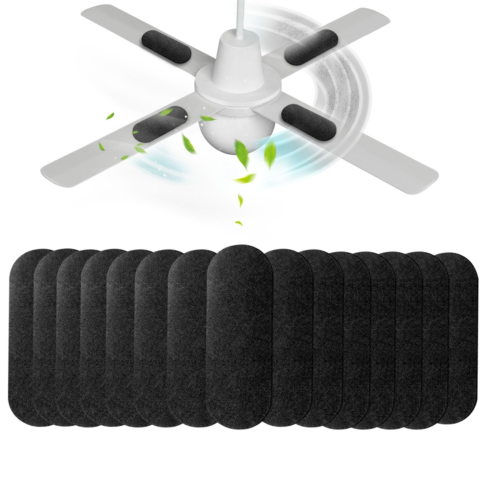 Aesokone 15 Pack Ceiling Fan Filters For Blades, Air Filters With Activated Charcoal, Universal Ceiling Fan Air Purifiers For Co
