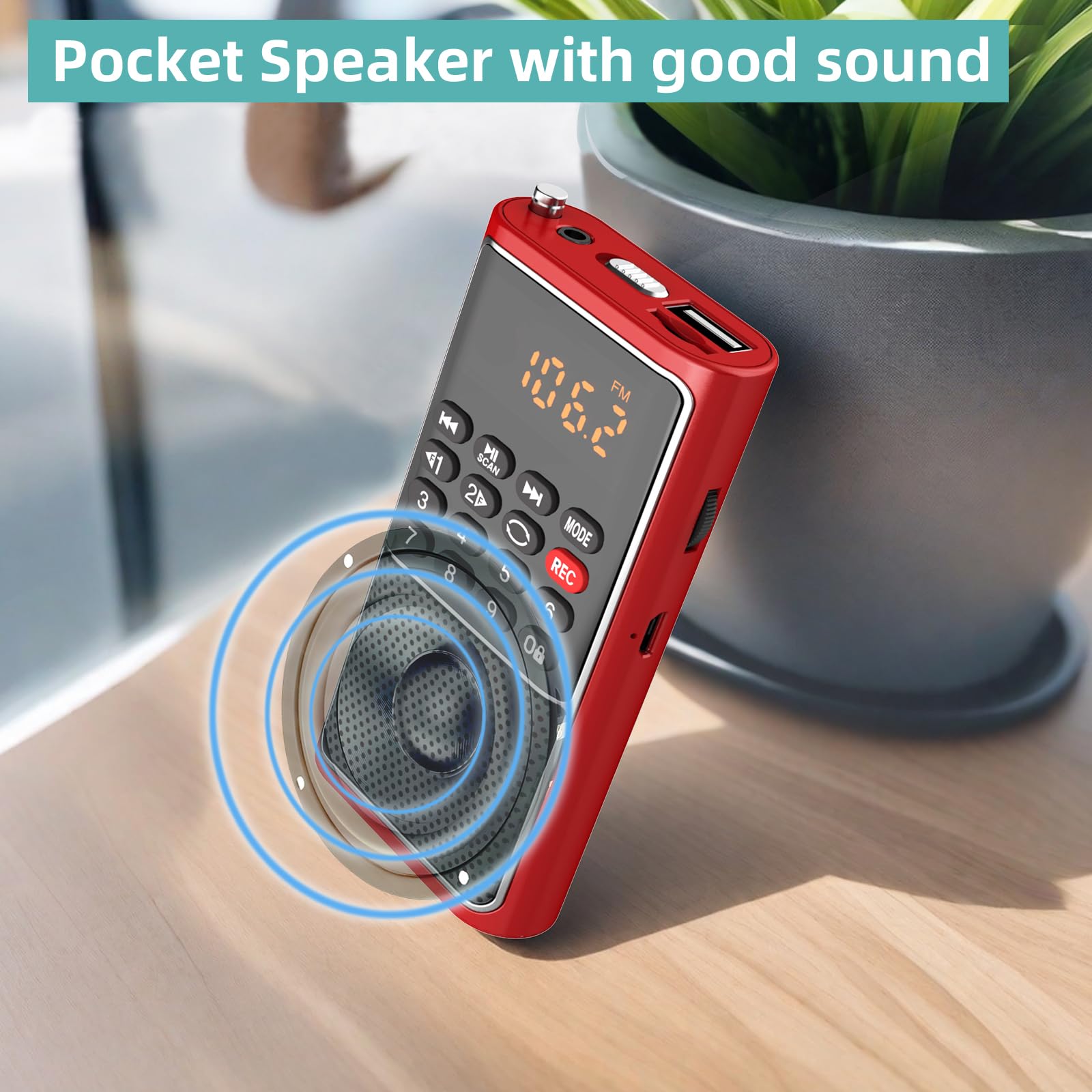 Boespatr Mini Portable Radio,Small Fm Walkman,Battery Powered Pocket Radio,Supports Usb Flash Disk,Micro Sd Card,Tf Card,Mp3 Pla