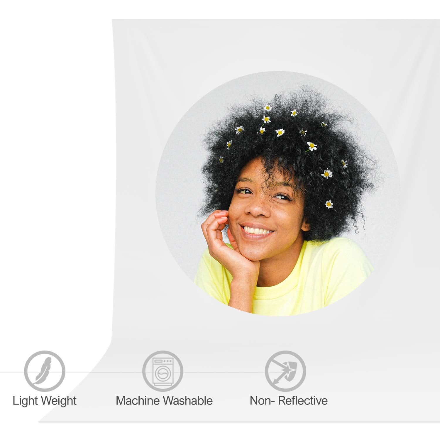 Limostudio 10 X 12 Feet / 120 X 144 Inch White, Black, Green Backdrop Screen Photo Background, Premium > 150Gsm Synthetic Materi