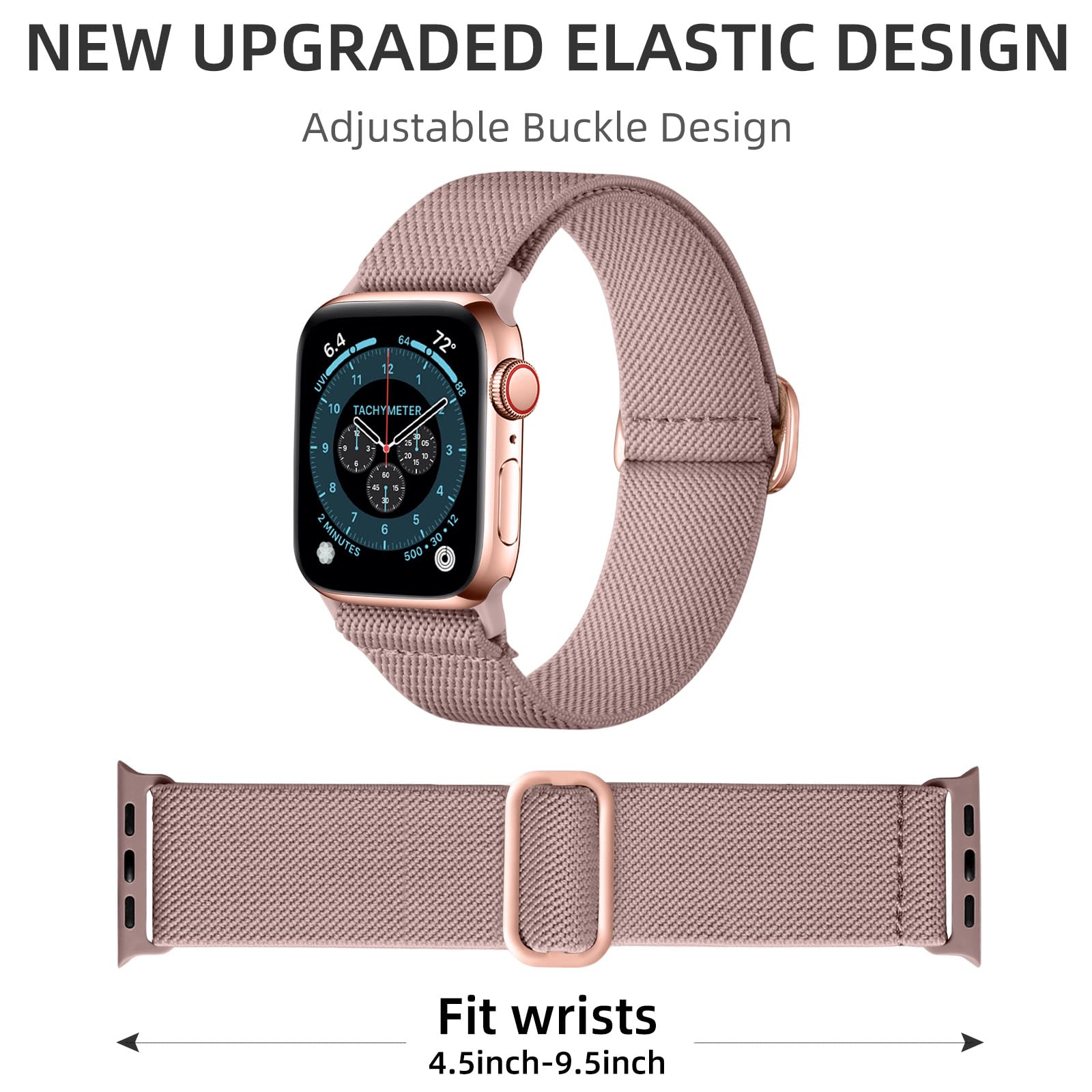 Daqin 3 Pack Stretchy Nylon Solo Loop Compatible With Apple Watch Band 38Mm 40Mm 41Mm 42Mm 44Mm 45Mm Women Men, Elastic Cloth Sp