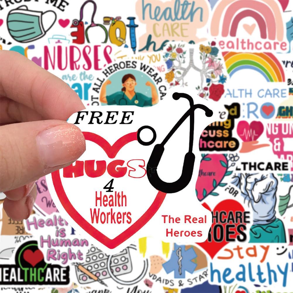 Health Care Stickers |50Pcs Healthcare Waterproof Vinyl Decals For Water Bottles Laptop Luggage Cup Computer Mobile Phone Skateb