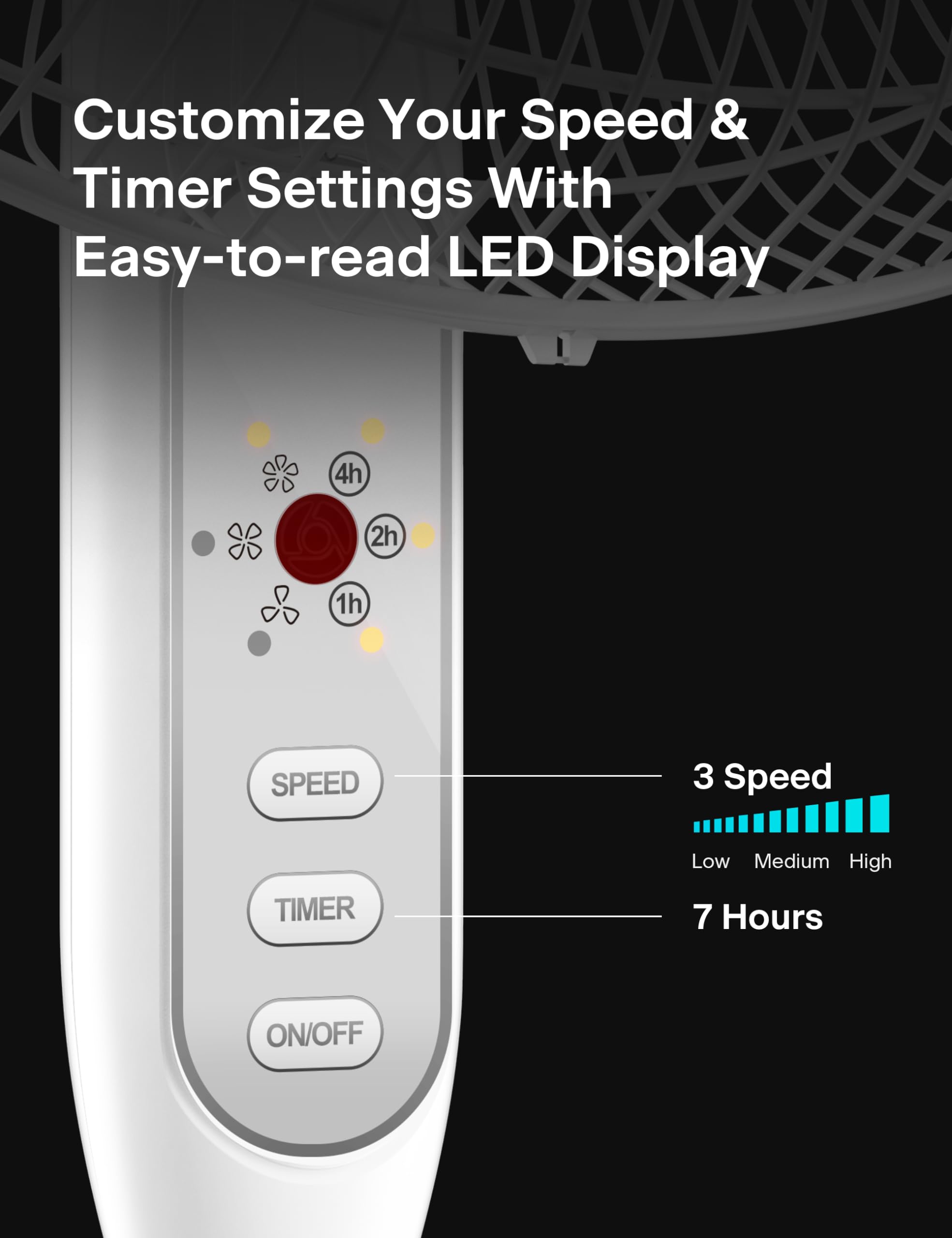 Pelonis 16'' Pedestal Remote Control Oscillating Stand Up Fan 7 Hour Timer, 3 Speed, And Adjustable Height,Electric Cooling Fans