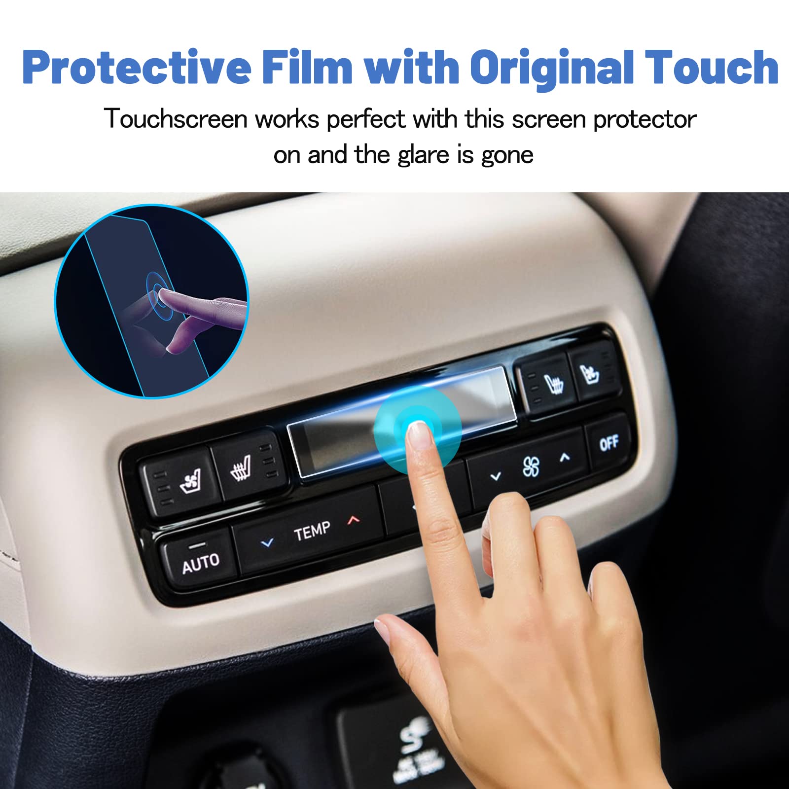 Shaohao For 2024 2025 Hyundai Palisade Screen Protector For 2020 2023 2024 2025 Hyundai Palisade Accessories (Sel/Xrt/Limited/Calligraphy) Rear Ac Panel Screen Air Conditioner Hd Clear Screen Cover