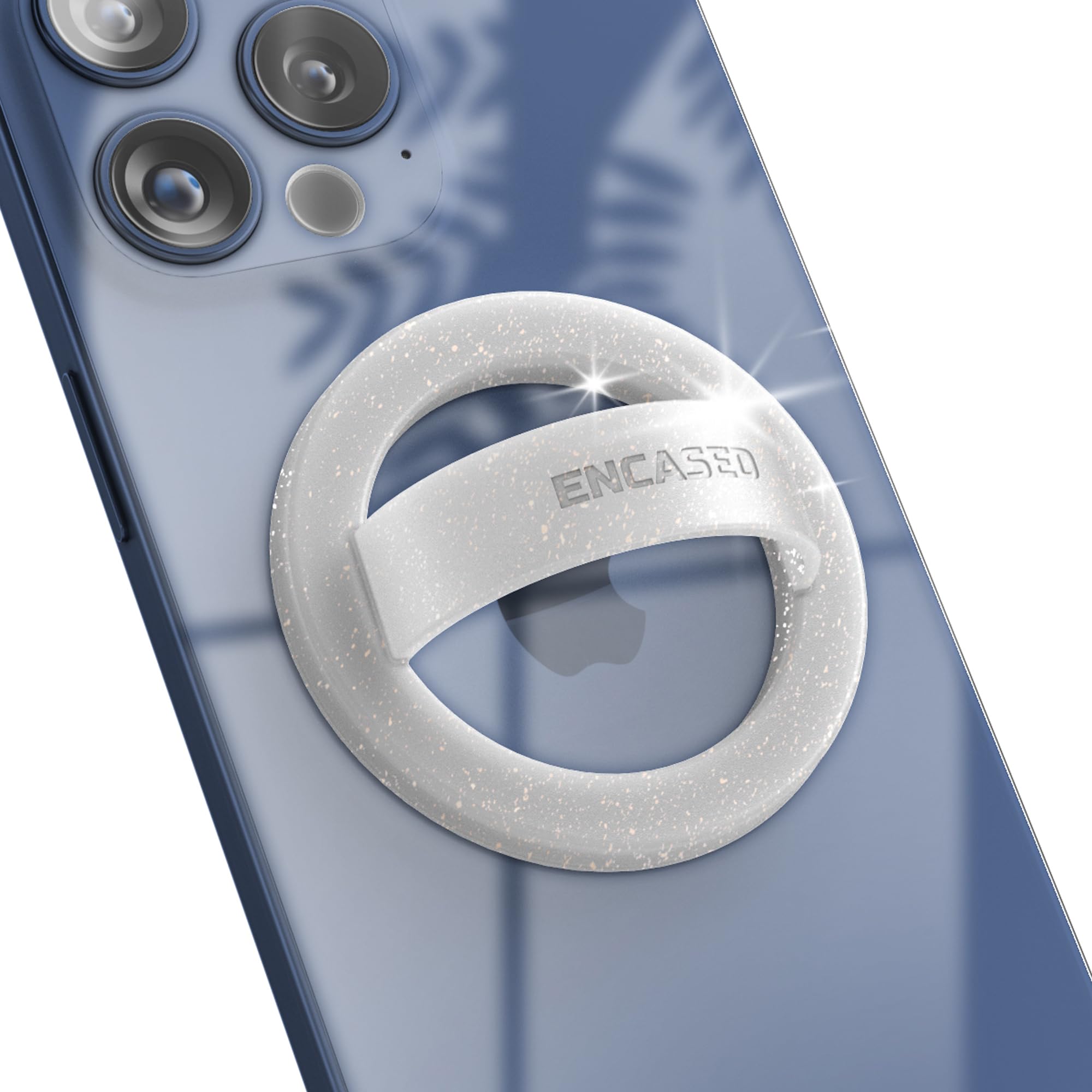 Encased Magnetic Phone Grip Holder (Compatible With Magsafe) Thin Silicone Finger Loop Ring For Iphone (Glitter)