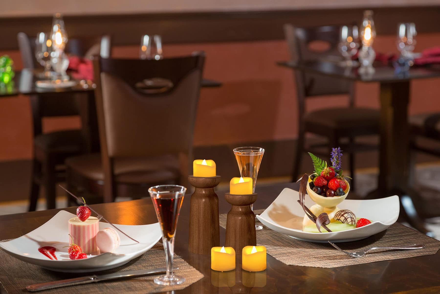 Candle Idea 6 Pcs 200 Hrs Remote Control Flameless Tea Lights, Battery Operated Led Flickering Votive Candles, Electric Outdoor