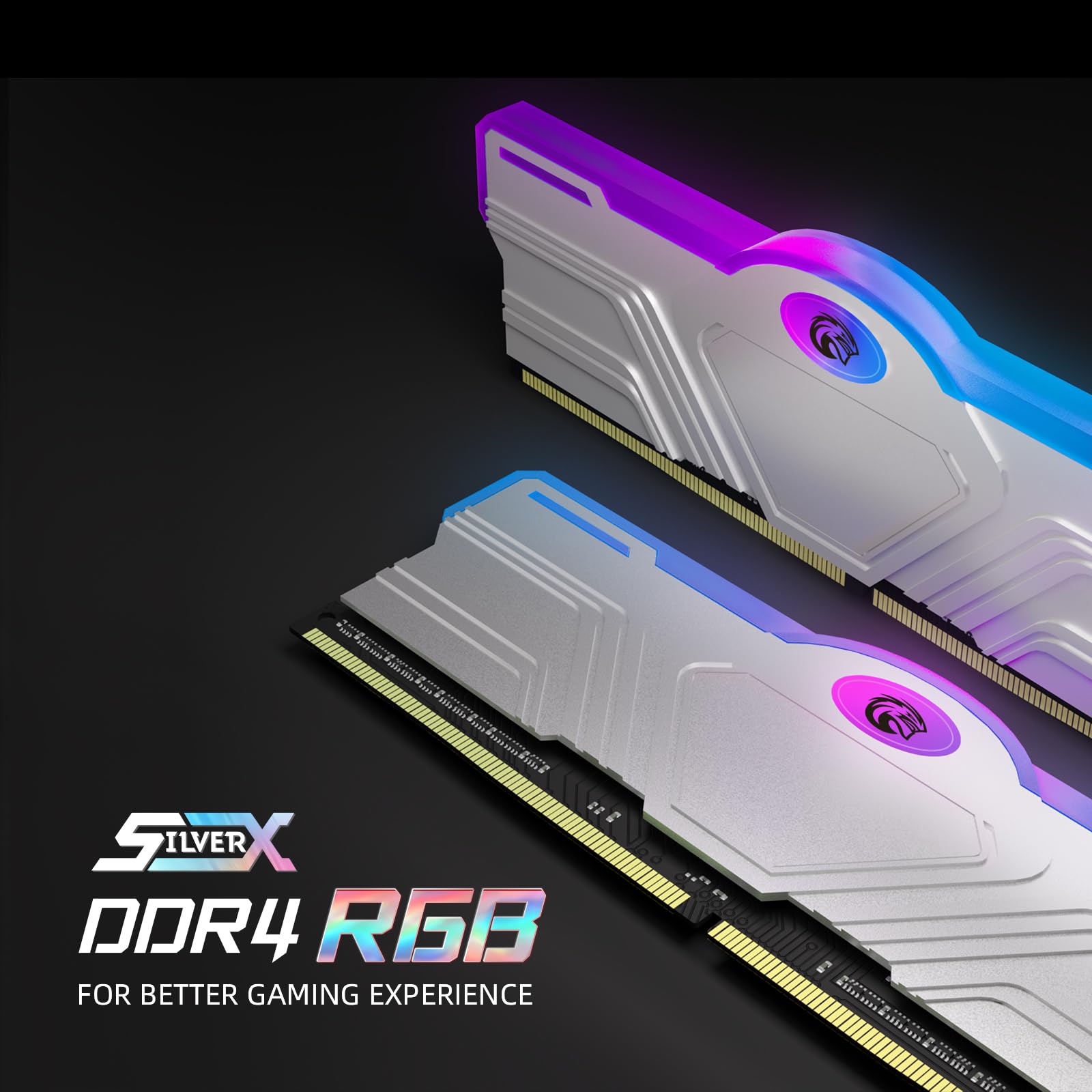 Kingspec Silver X 16Gb Kit(2X8Gb) Ddr4 Ram Memory 3600Mhz With Rgb Heatsink, 1.35V Cl18 Xmp2.0   Computer Memoria For Gaming Pc/