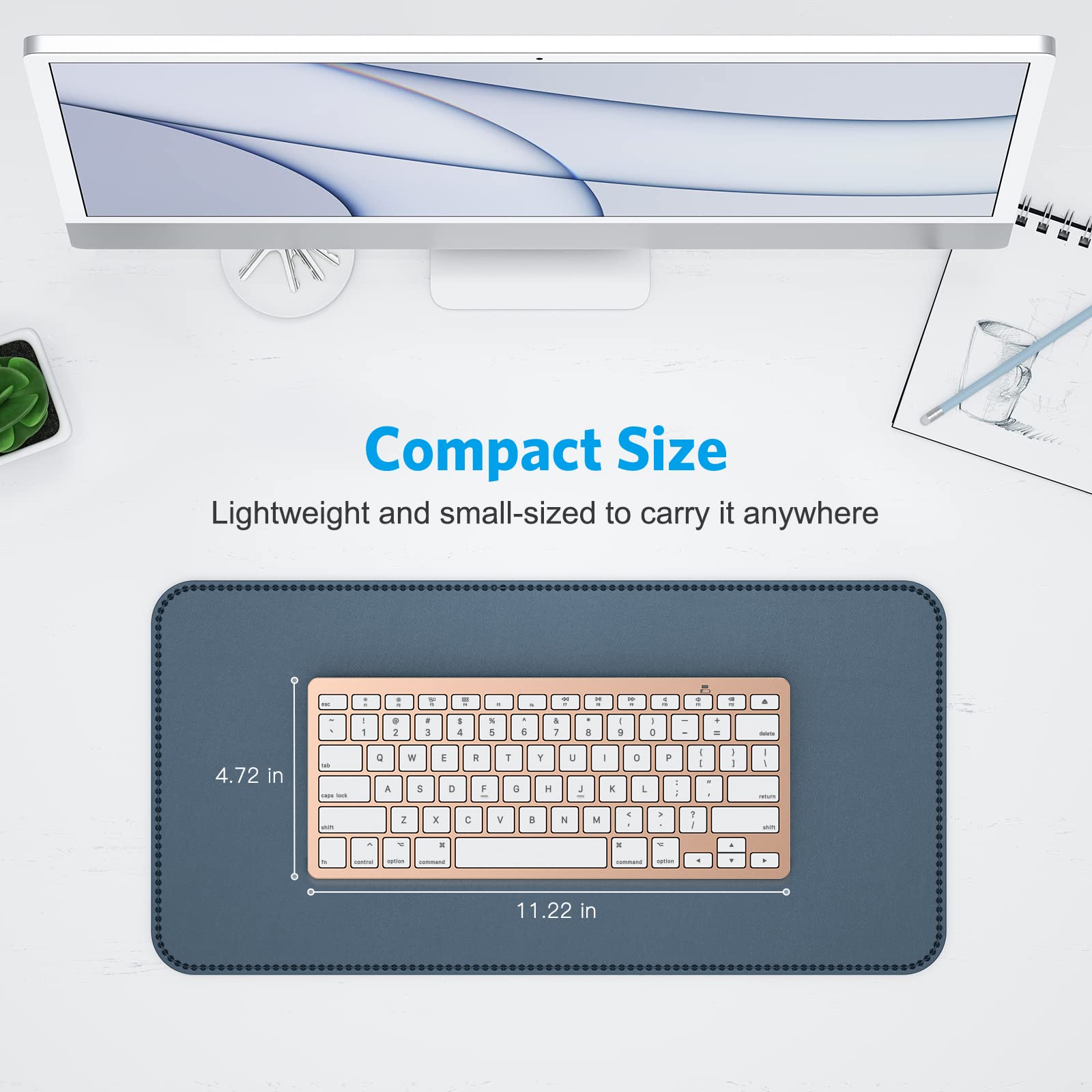 Omoton Bluetooth Keyboard For Mac, Compact Wireless Keyboard Compatible With Macbook Pro/Air, Imac, Imac Pro, Mac Mini, Mac Pro Laptop And Pc, Gold